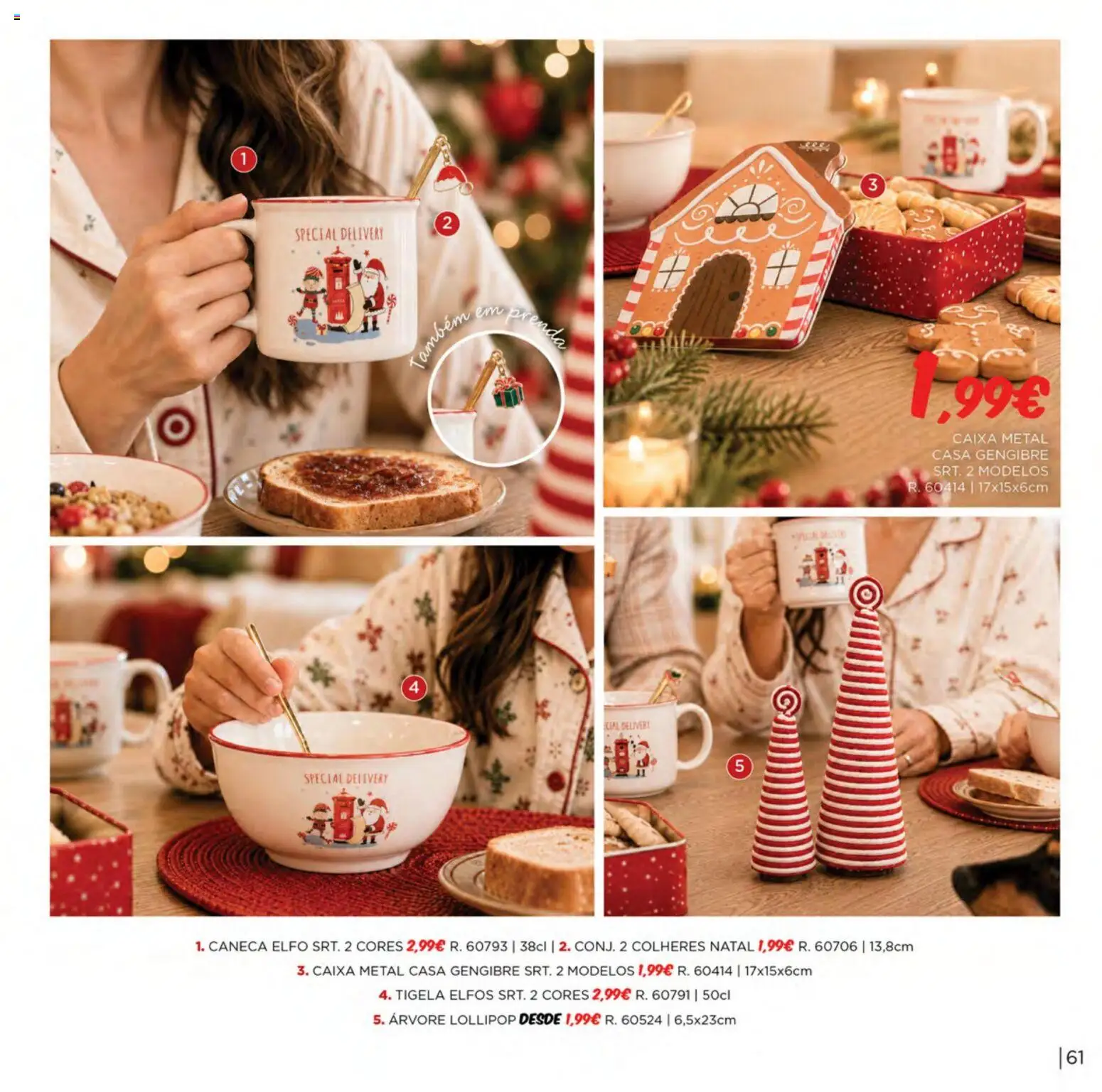 Espaço Casa Catálogo de Natal 2026 │ válido de 06/10/2026 | Página: 61 | Produtos: Tigela, Gengibre, Caneca, Caixa