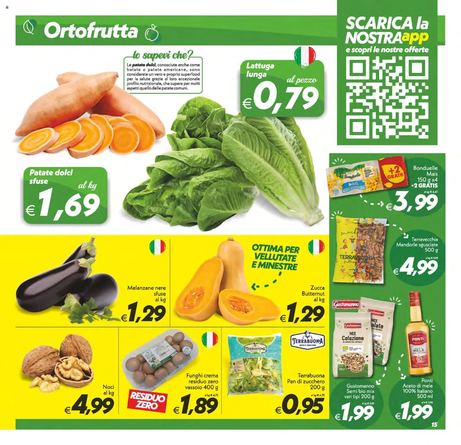 Volantino SuperConveniente del 11/09/2026 | Pagina: 15 | Prodotti: Aceto di mele, Patate, Zucchero, Noci