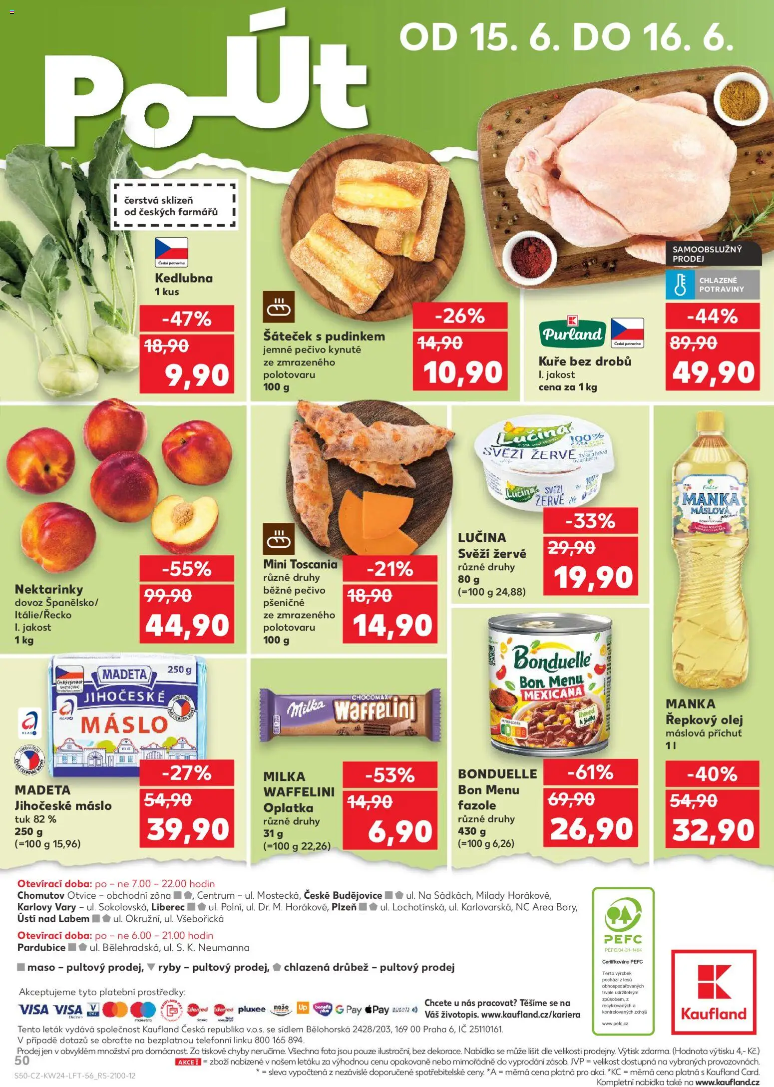 Kaufland leták - Liberec od 10.06.2026 | Strana: 50 | Produkty: Lučina, Nektarinky, Ryby, Fazole