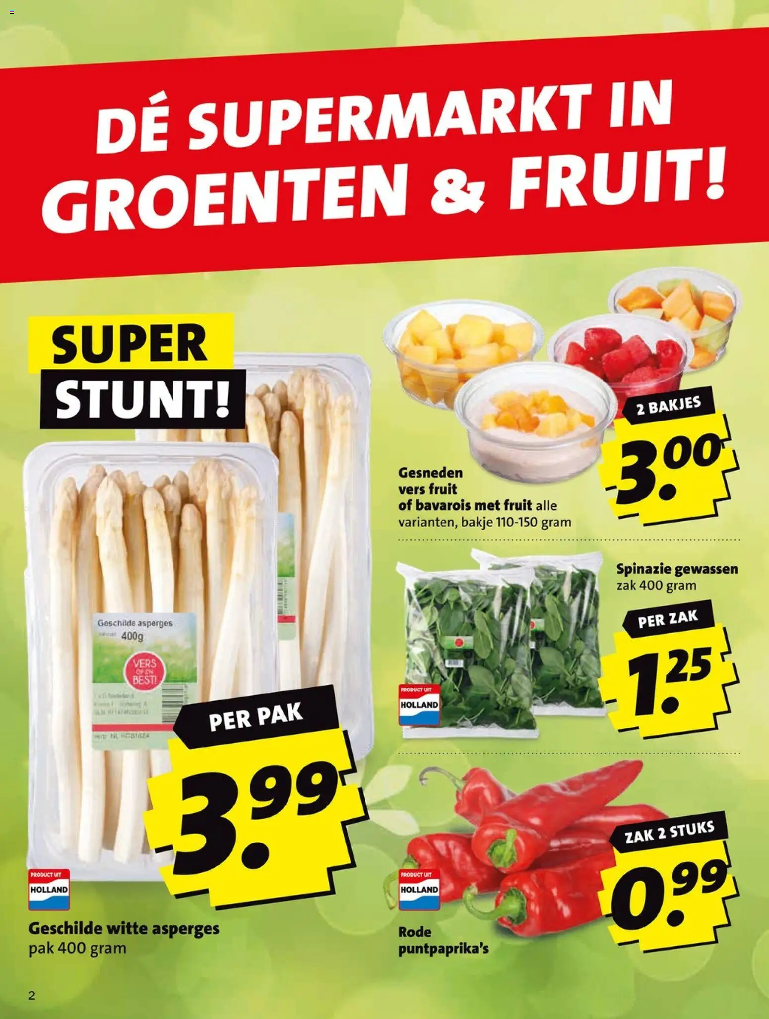 {H1} | Pagina: 2 | Producten: Spinazie, Asperges, Zak, Groenten