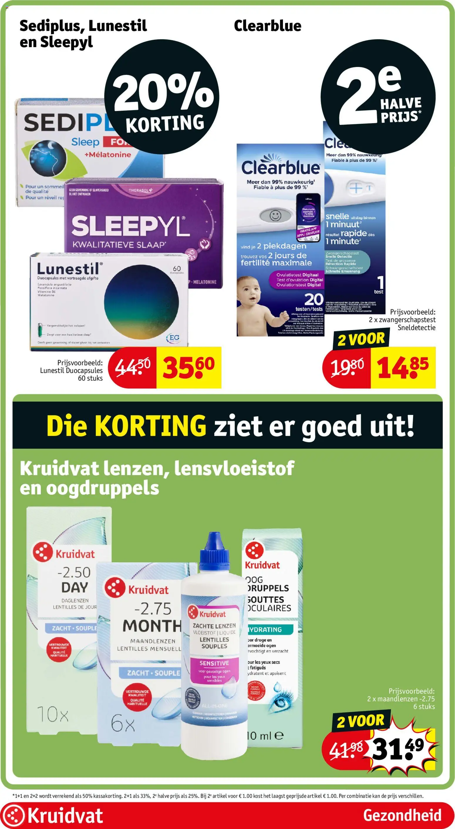 {H1} | Pagina: 33 | Producten: Zwangerschapstest, Oogdruppels, Kan