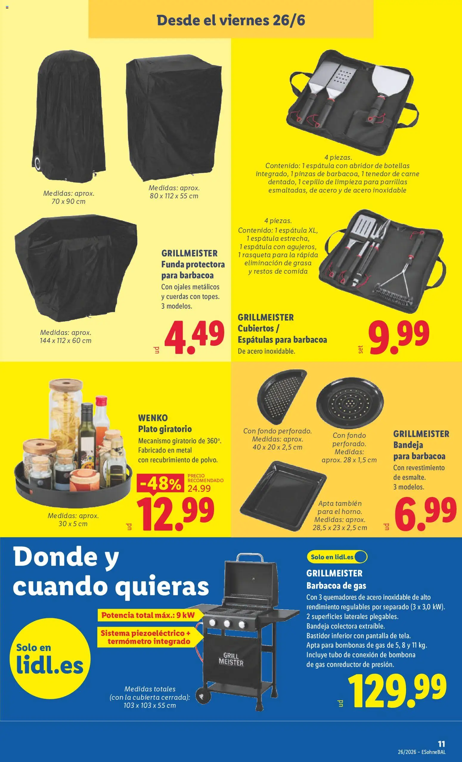 Lidl folleto de bazar │ válido desde el 22.06.2026 | Página: 33 | Productos: Funda, Barbacoa, Termómetro, Bandeja