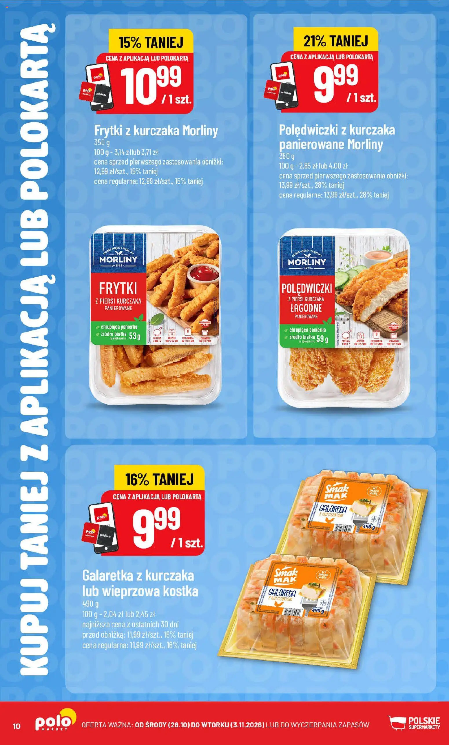 POLOmarket gazetka - Kupuj taniej od 28.10.2026 | Strona: 10 | Produkty: Galaretka, Piersi, Mięso, Piekarnik