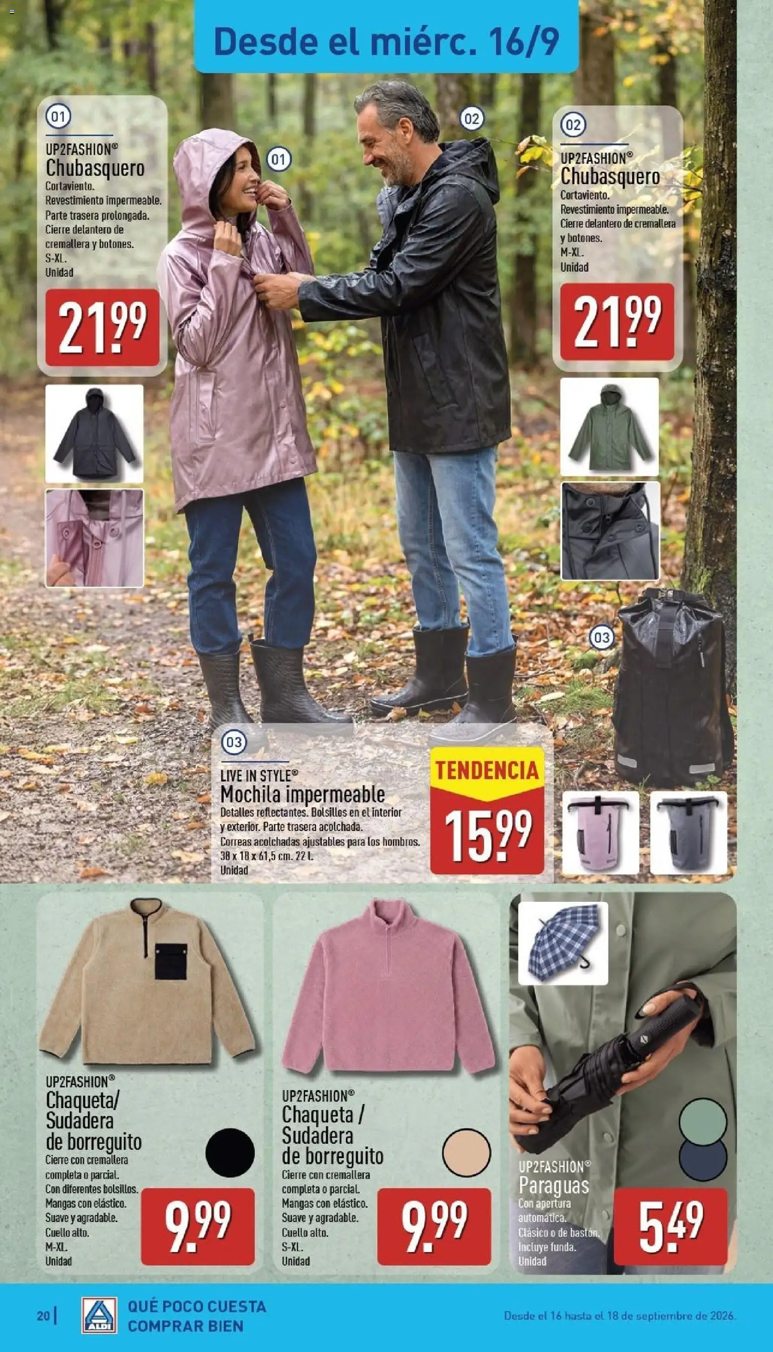 Aldi folleto Baleares │ válido desde el 14/09/2026 | Página: 20 | Productos: Sudadera, Chaqueta, Mochila