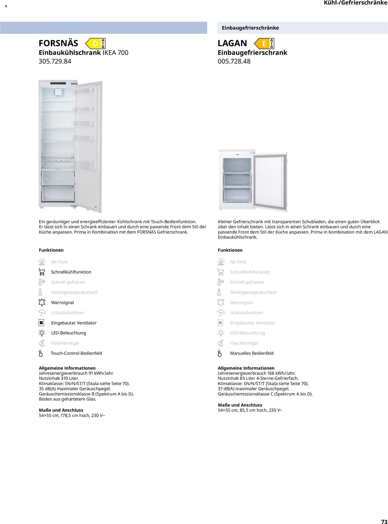 Ikea Elektrogeräte – gültig ab 02.01.2026 | Seite: 73 | Produkte: Gefrierschrank, Ventilator, Schrank, Kühlschrank