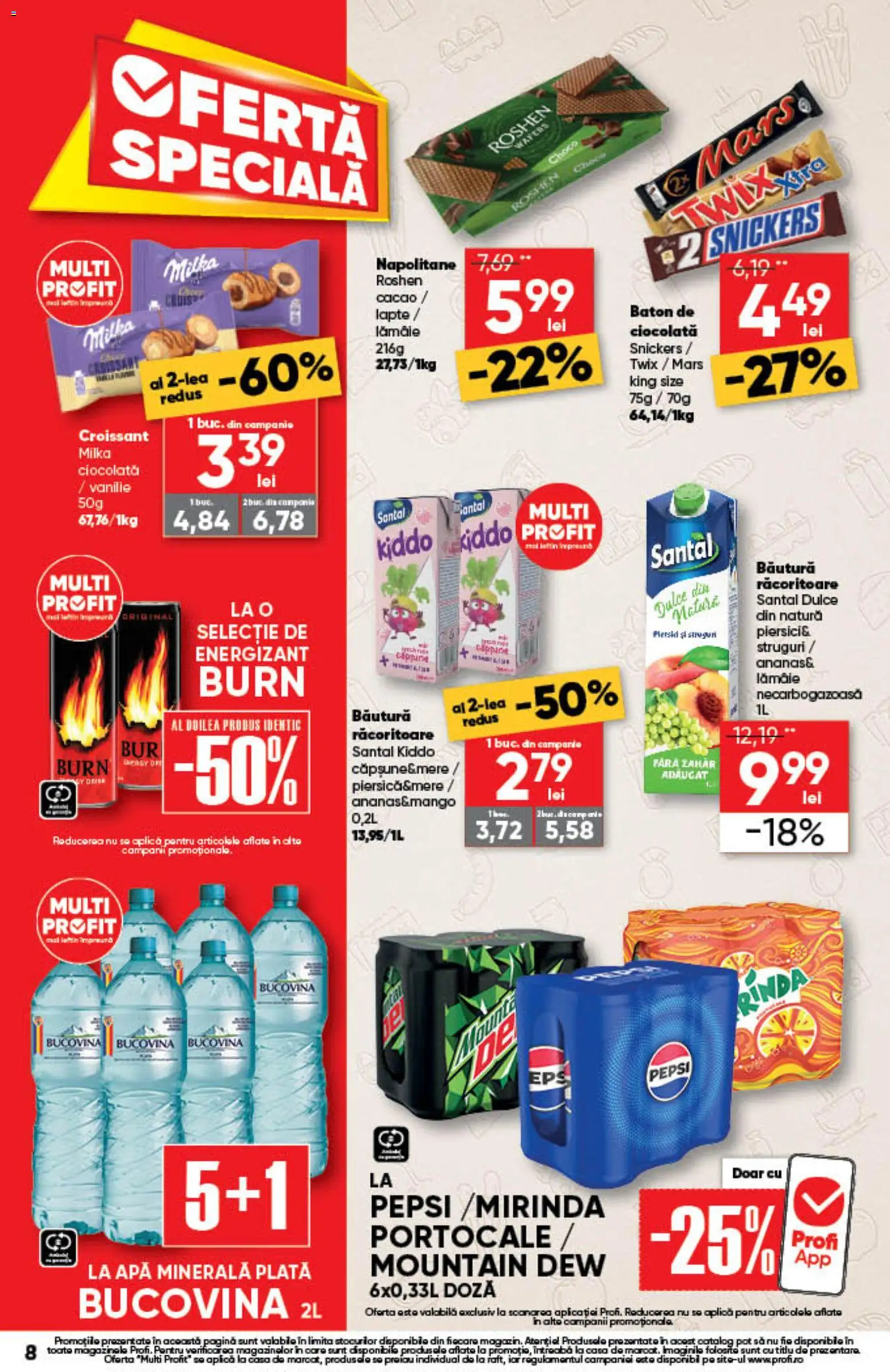 Noul catalog Profi – valabil de la 13.08.2026 | Pagină: 8 | Produse: Bautura racoritoare, Pat, Pepsi, Zahăr