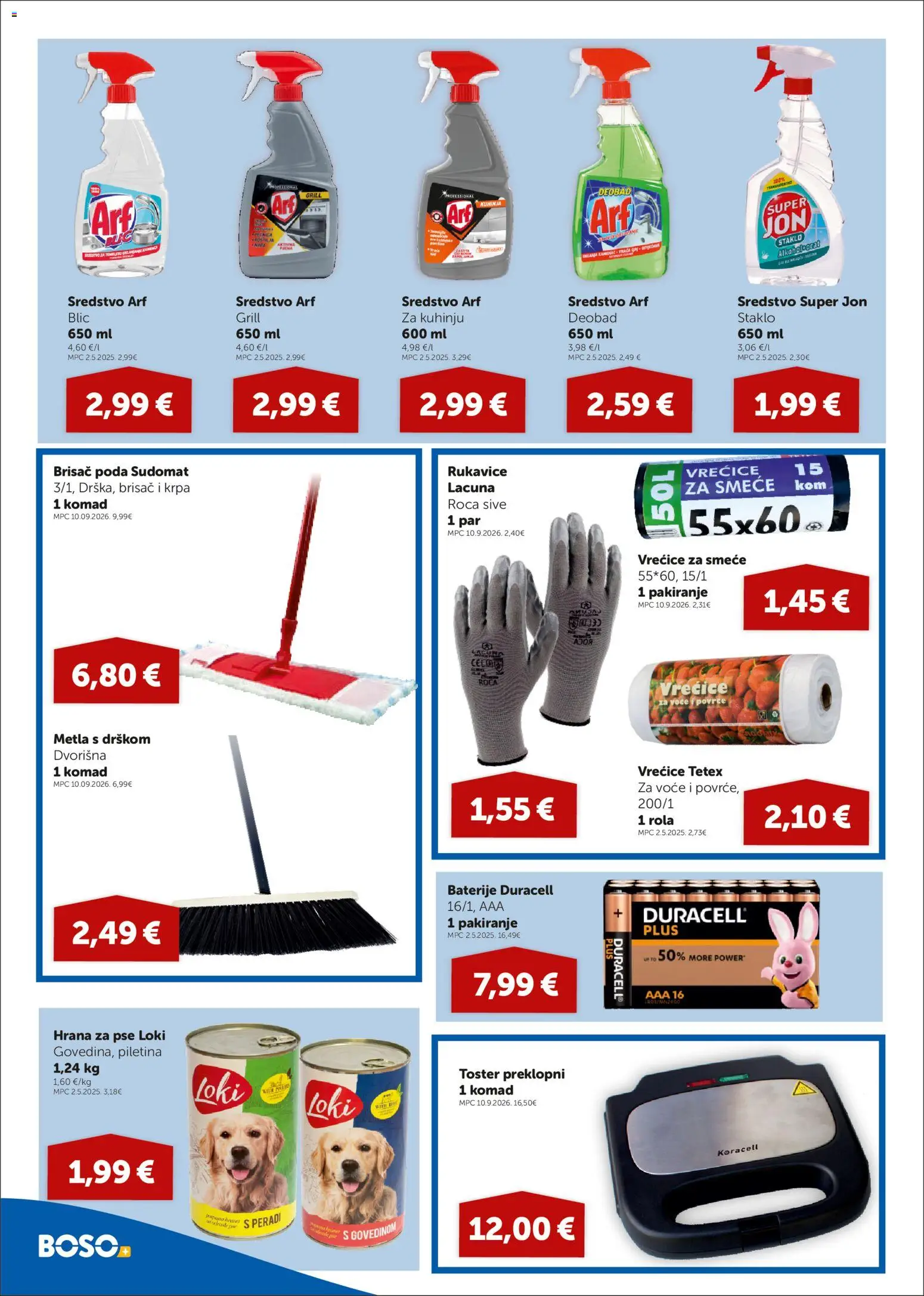 Boso katalog | vrijedi od 29.10.2026 | Stranica: 14 | Proizvodi: Toster, Hrana za pse, Metla, Grill