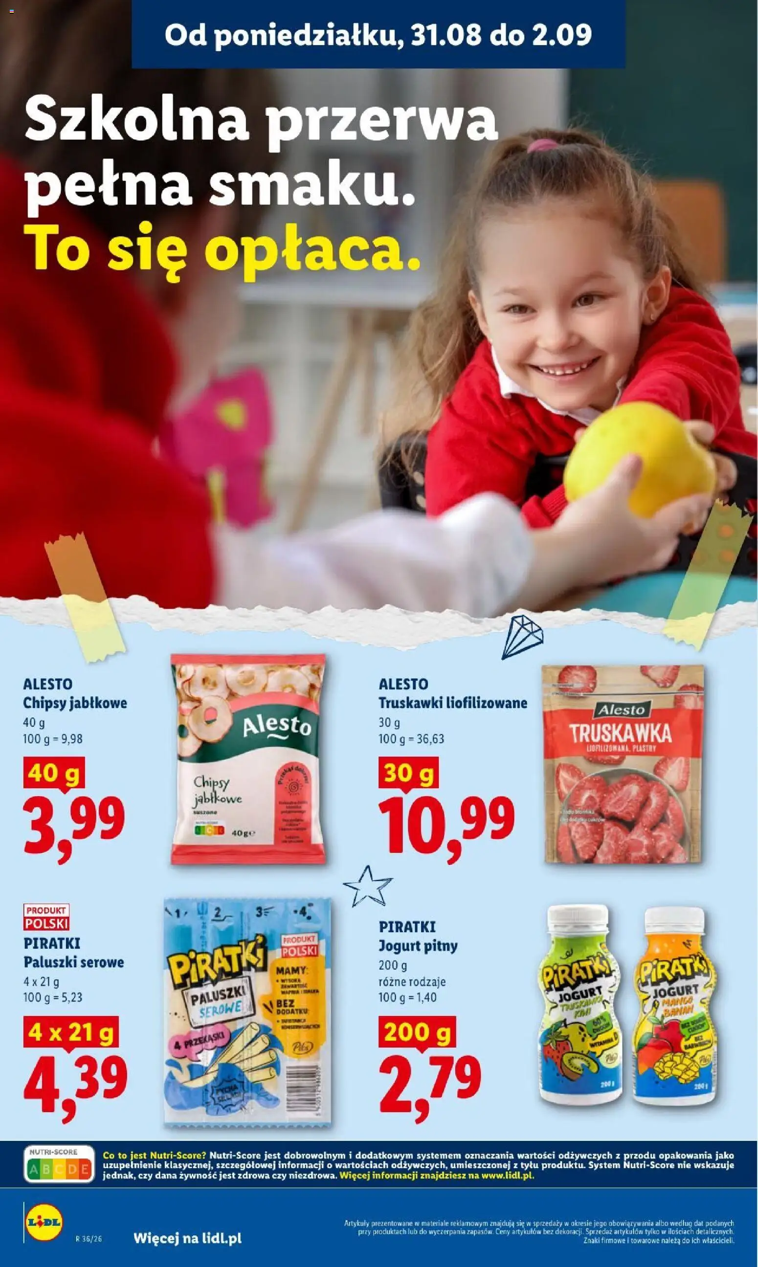 Lidl gazetka od 31.08.2026 | Strona: 40 | Produkty: Żywność, Banan, Chipsy jabłkowe, Truskawki