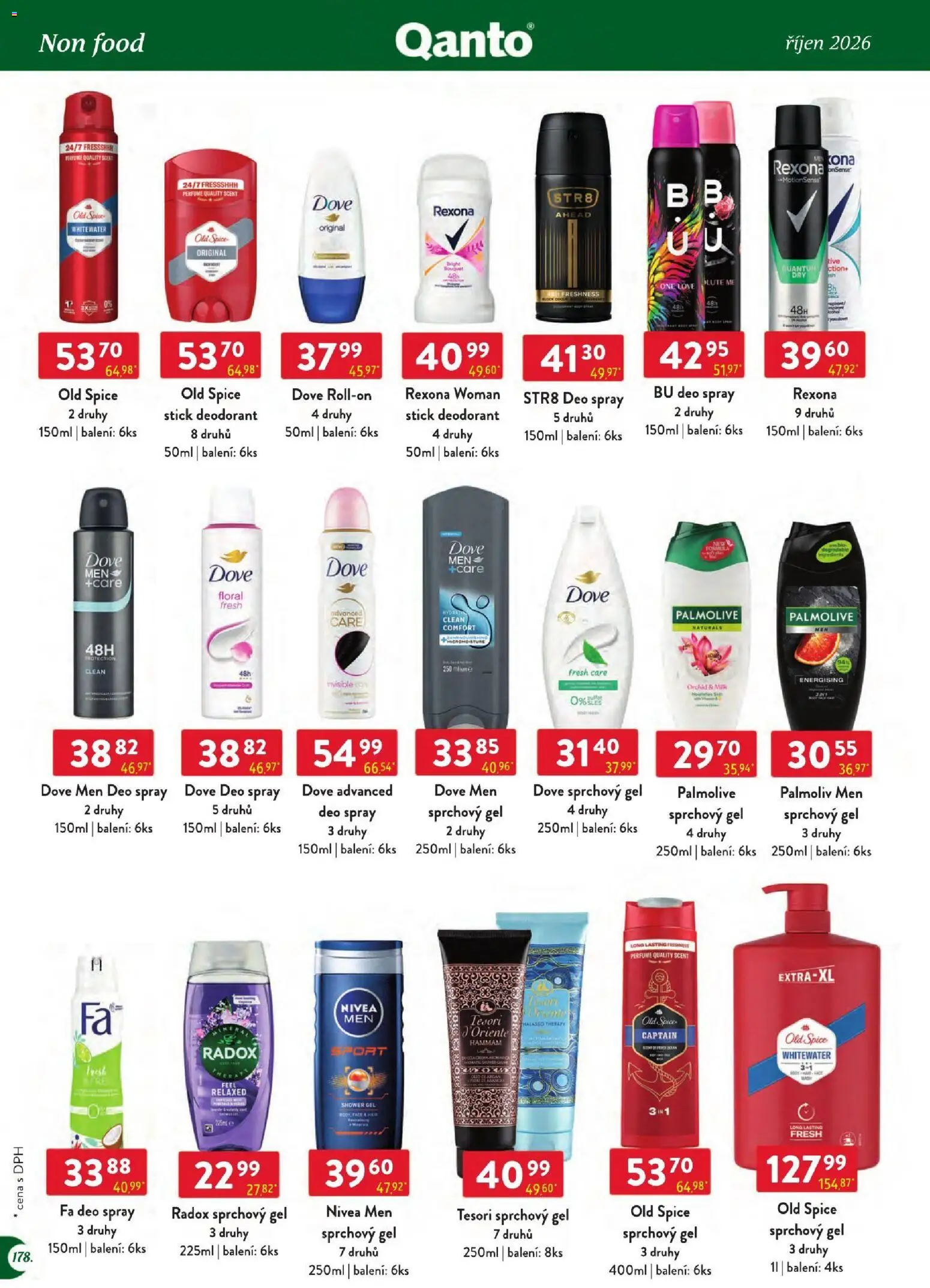 Astur & Qanto leták - Velkoobchod 10/2026 od 01.10.2026 | Strana: 178 | Produkty: Sprchový gel, Old Spice Original, Old Spice, Dove