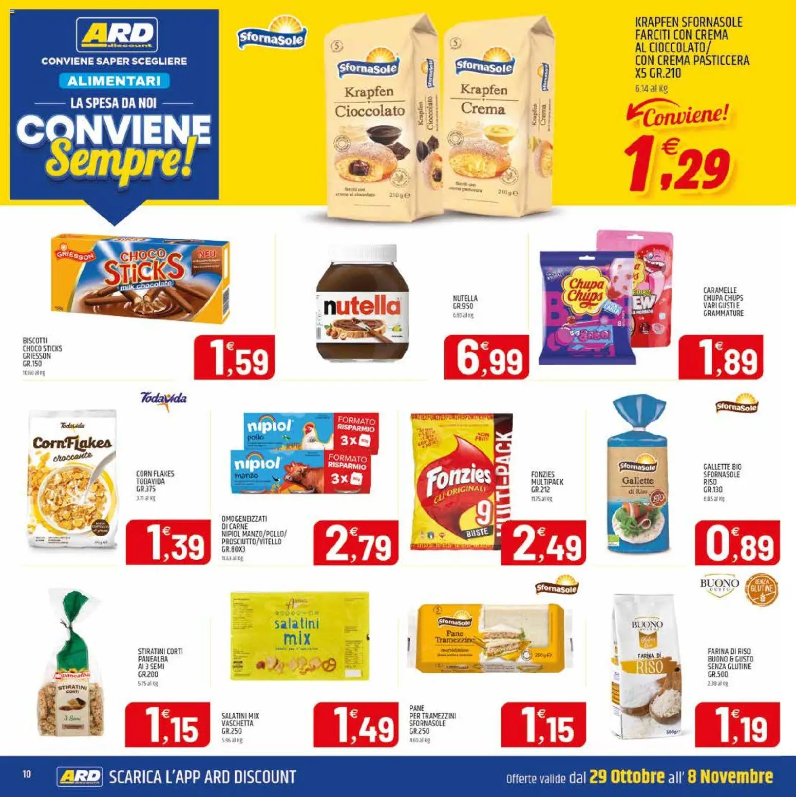 Volantino ARD Discount del 29/10/2026 | Pagina: 18 | Prodotti: Pane, Cioccolato, Riso, Tramezzino
