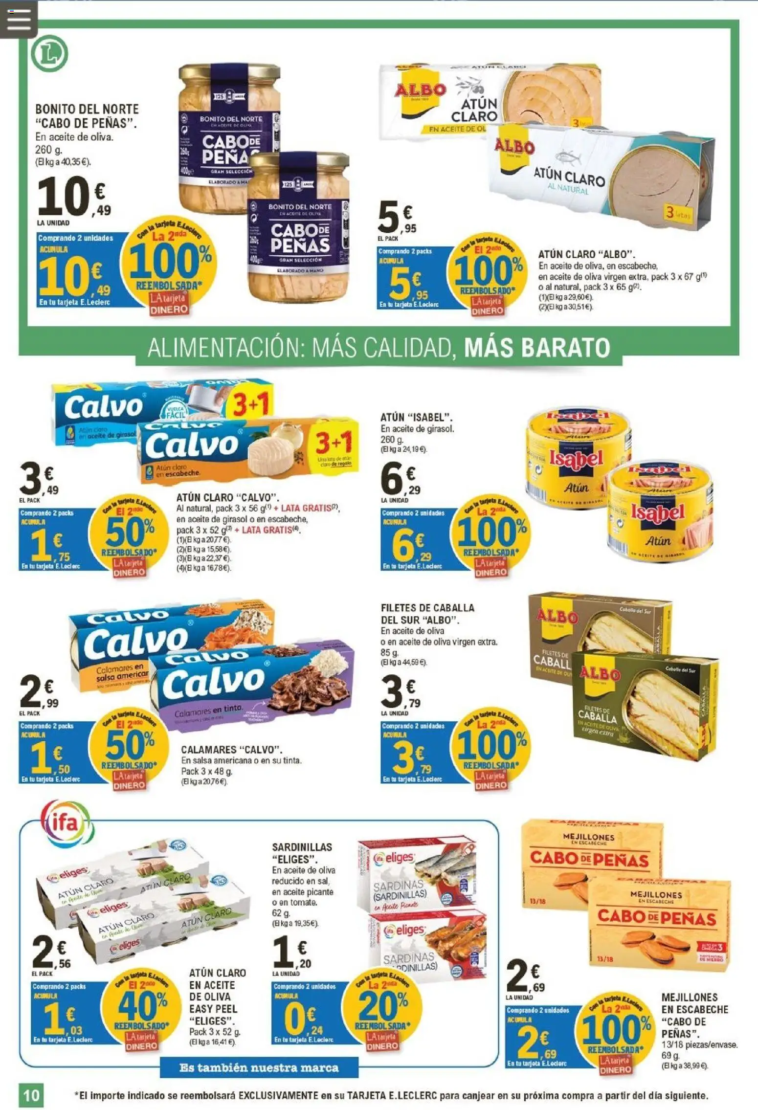 E.Leclerc Trujillo │ válido desde el 01/07/2026 | Página: 10 | Productos: Aceite de oliva, Aceite de girasol, Παγωμένο τσάι, Σταθμός εργασίας
