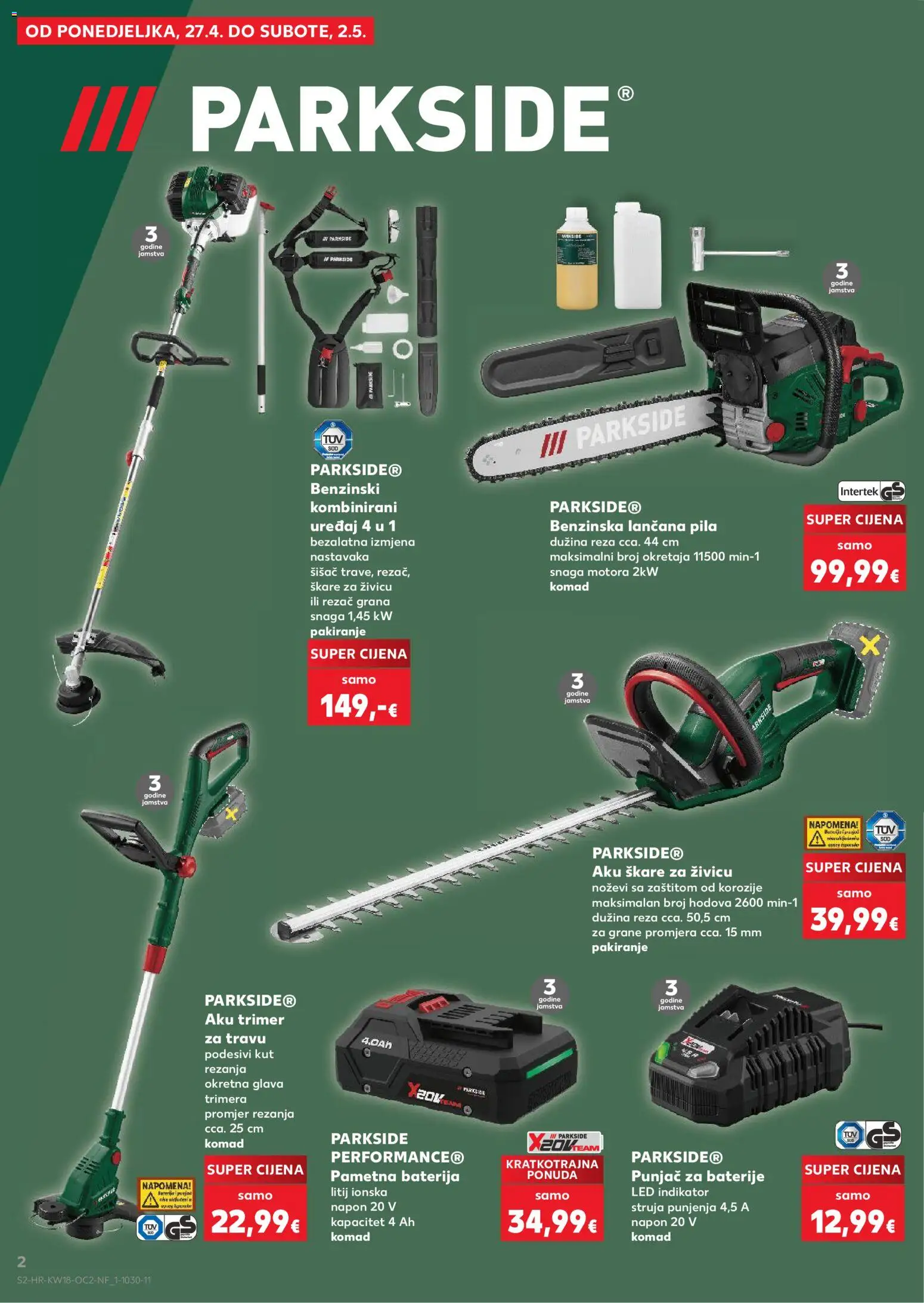 Kaufland katalog | vrijedi od 29.04.2026 | Stranica: 2 | Proizvodi: Baterije, Škare, Pila, Parkside