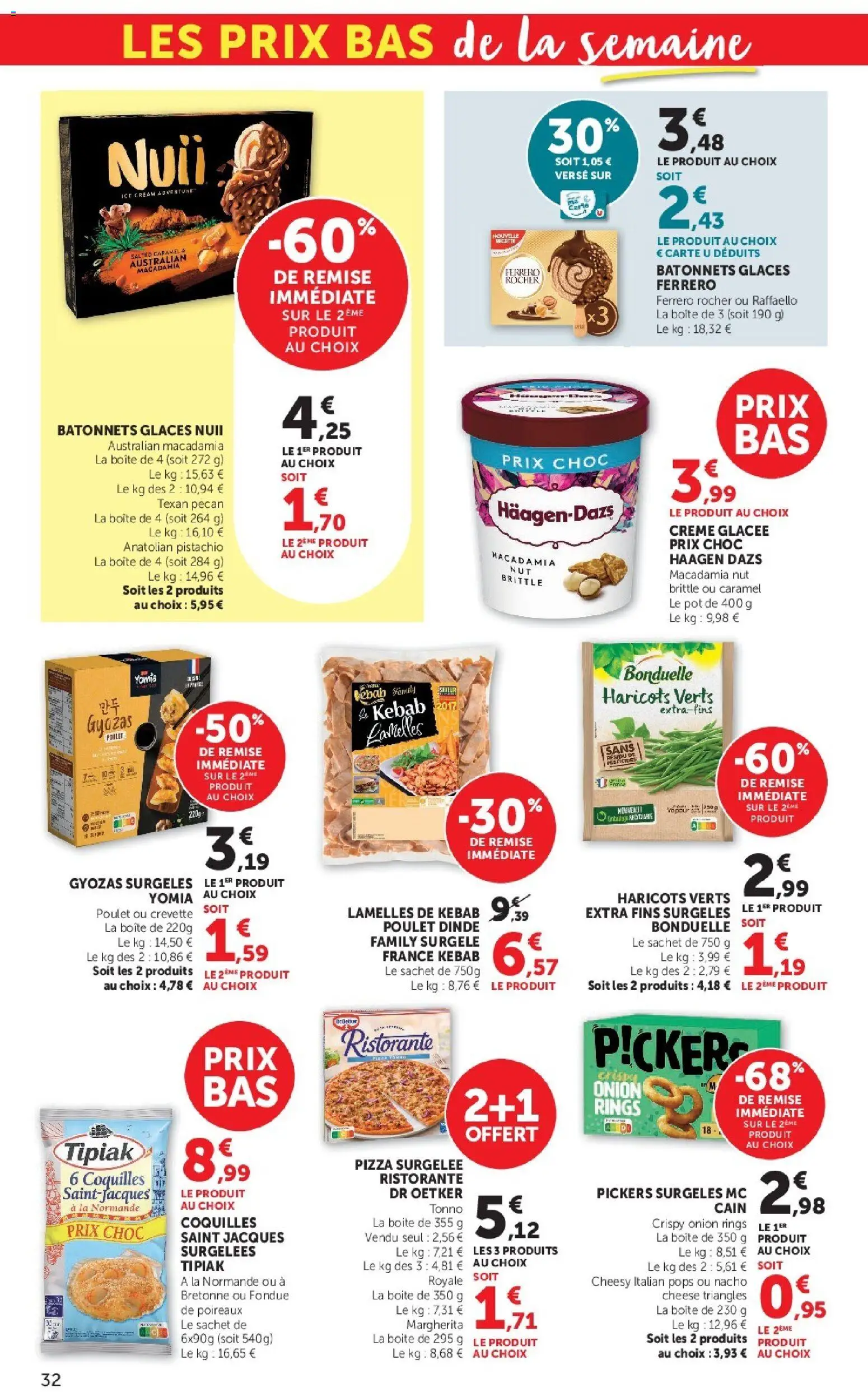 {H1} | Page: 32 | Produits: Glaces, Ferrero rocher, Raffaello, Dinde