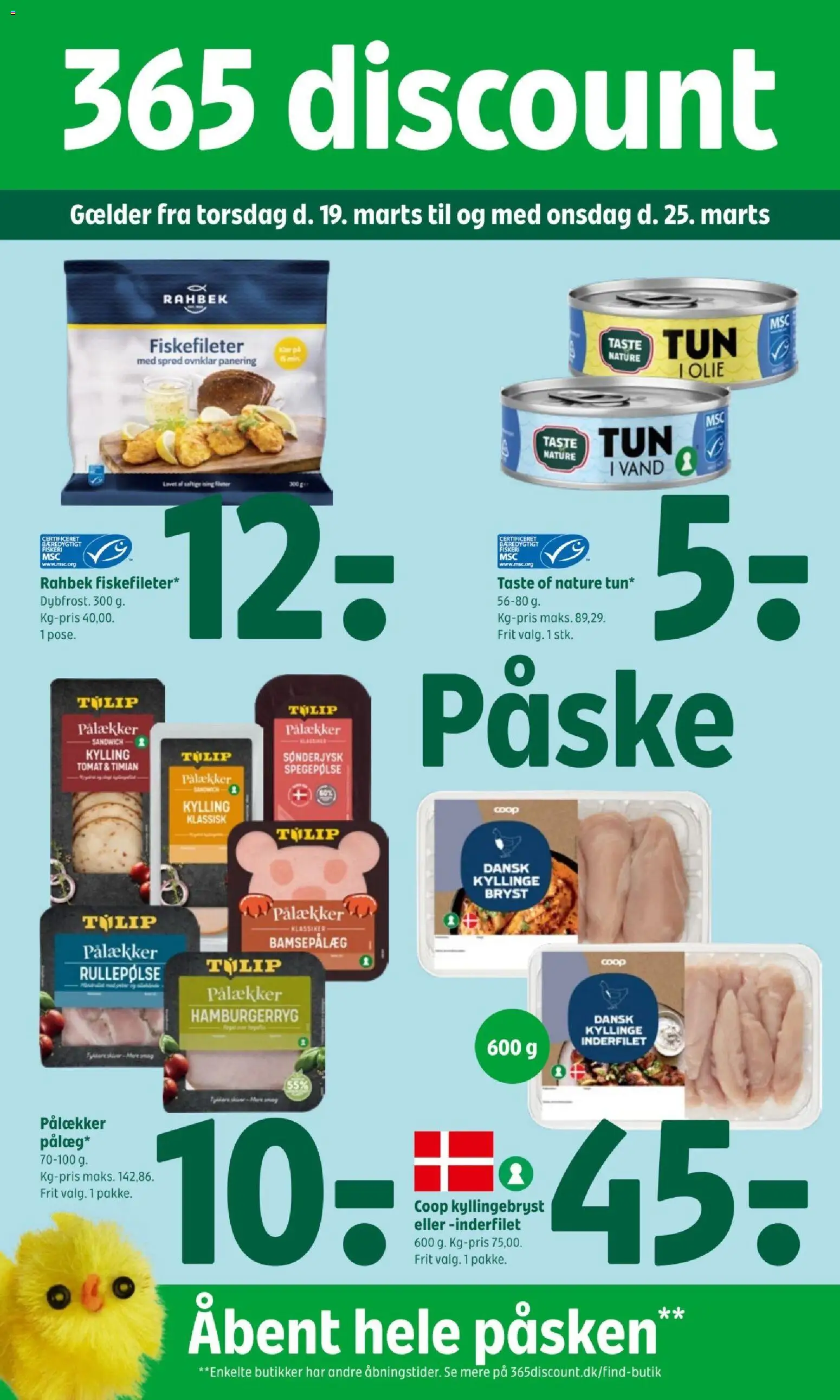 Coop 365 tilbudsavis – gyldig fra 19.03.2026 | Side: 1 | Produkter: Olie, Rullepølse, Hamburgerryg, Timian