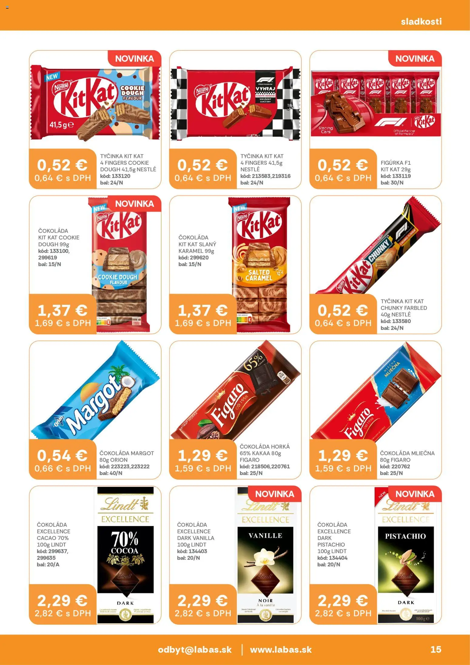 Nové Labaš akcie – leták je platný od 08.05.2026 | Strana: 15 | Produkty: Lindt, Čokoláda, Kakao