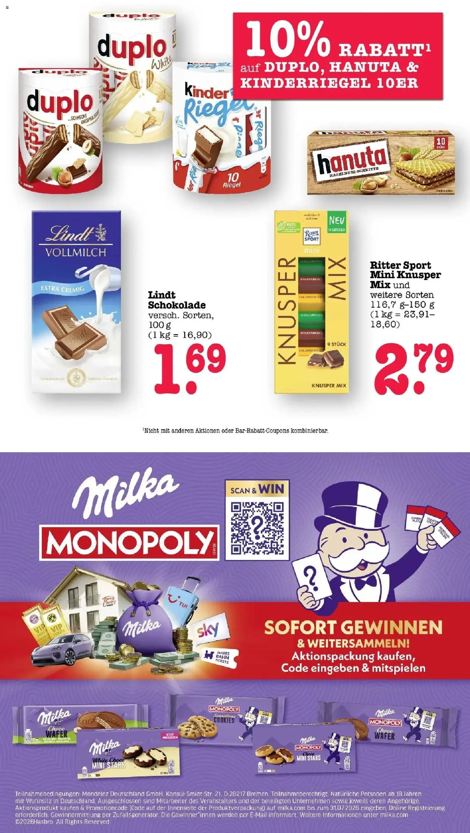 Edeka prospekt Bühlertal – gültig ab 22.06.2026 | Seite: 36 | Produkte: Schokolade, Ritter sport, Milka, Lindt