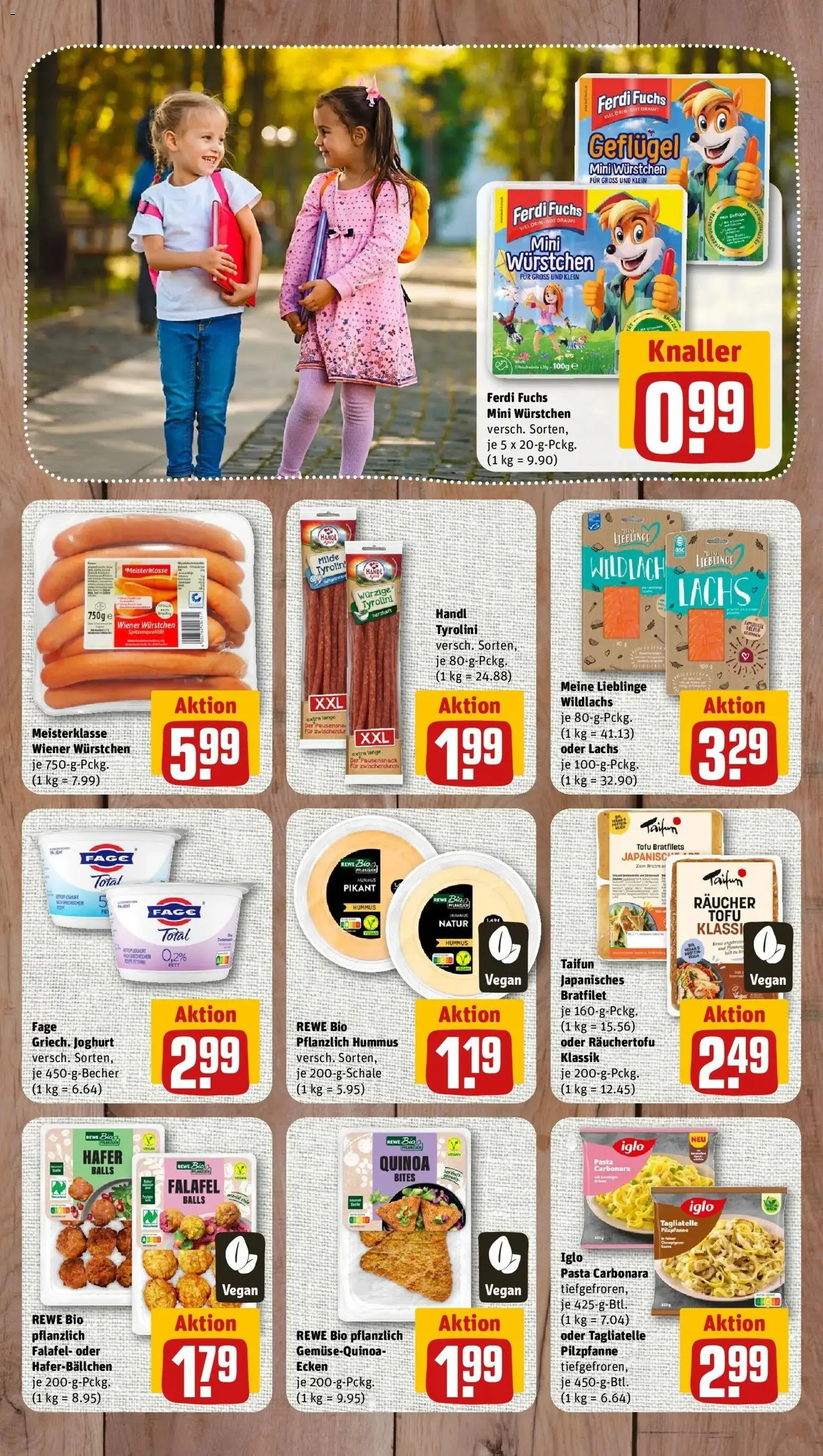 REWE Prospekt ab 07.09.2026 zum Blättern » Angebote | Seite: 9 | Produkte: Joghurt, Lachs, Hummus, Pasta
