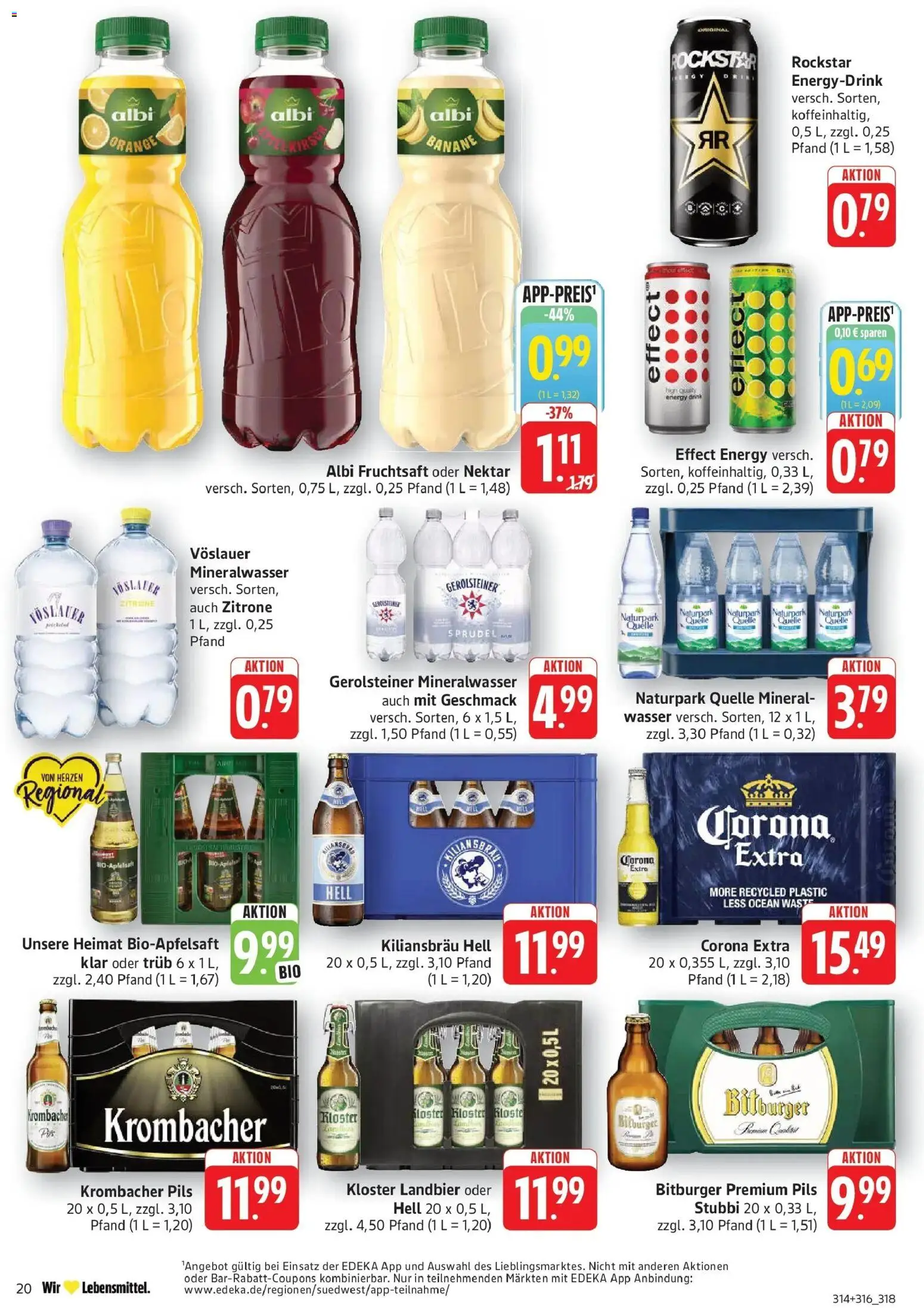 Edeka Prospekt Filderstadt-Bonlanden (ab 19.10.2026) » Angebote Online | Seite: 22 | Produkte: Energy, Mineralwasser, Krombacher, Fruchtsaft