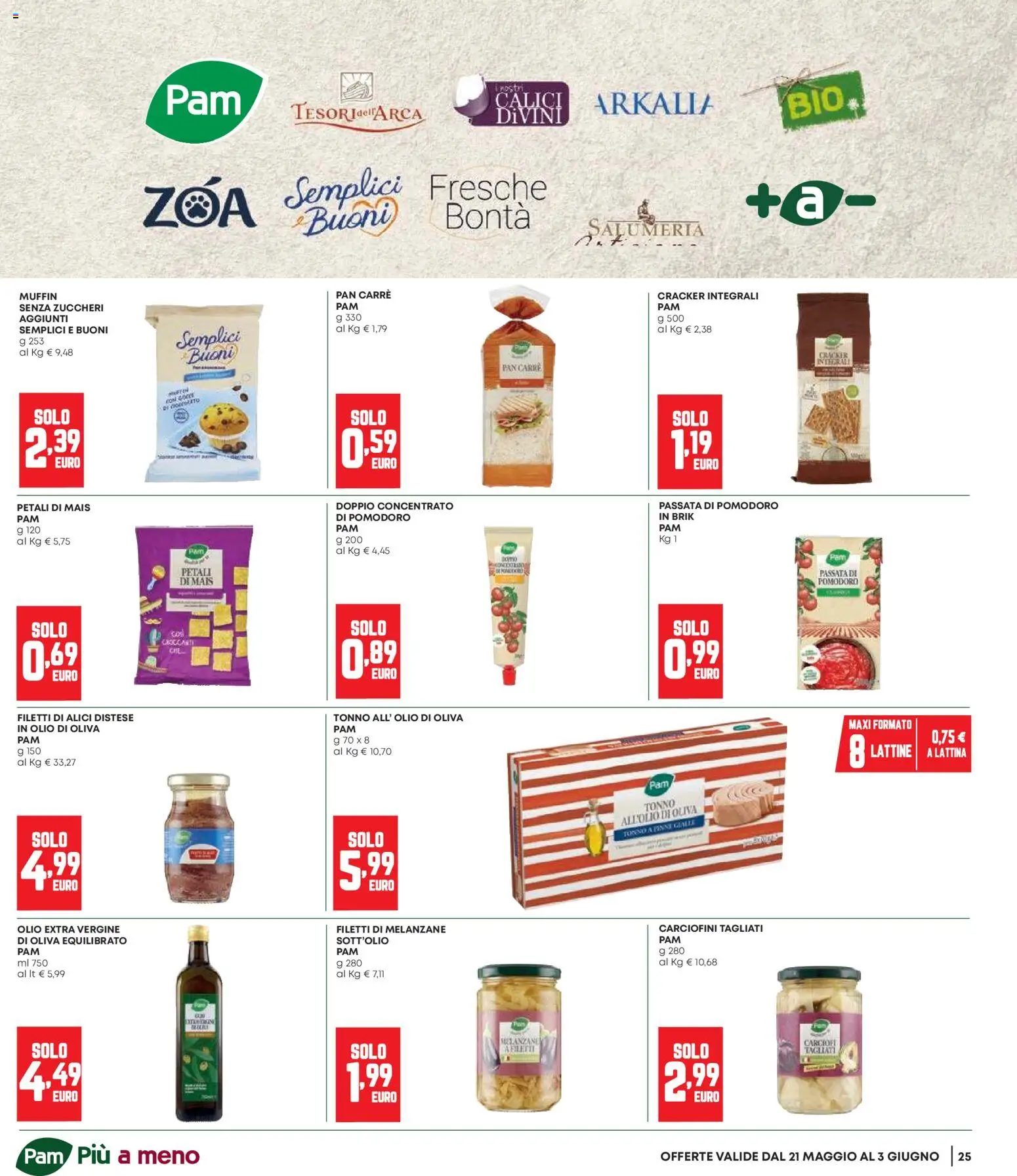 Volantino Panorama del 21.05.2026 | Pagina: 25 | Prodotti: Pomodoro, Carciofi, Tonno, Mais