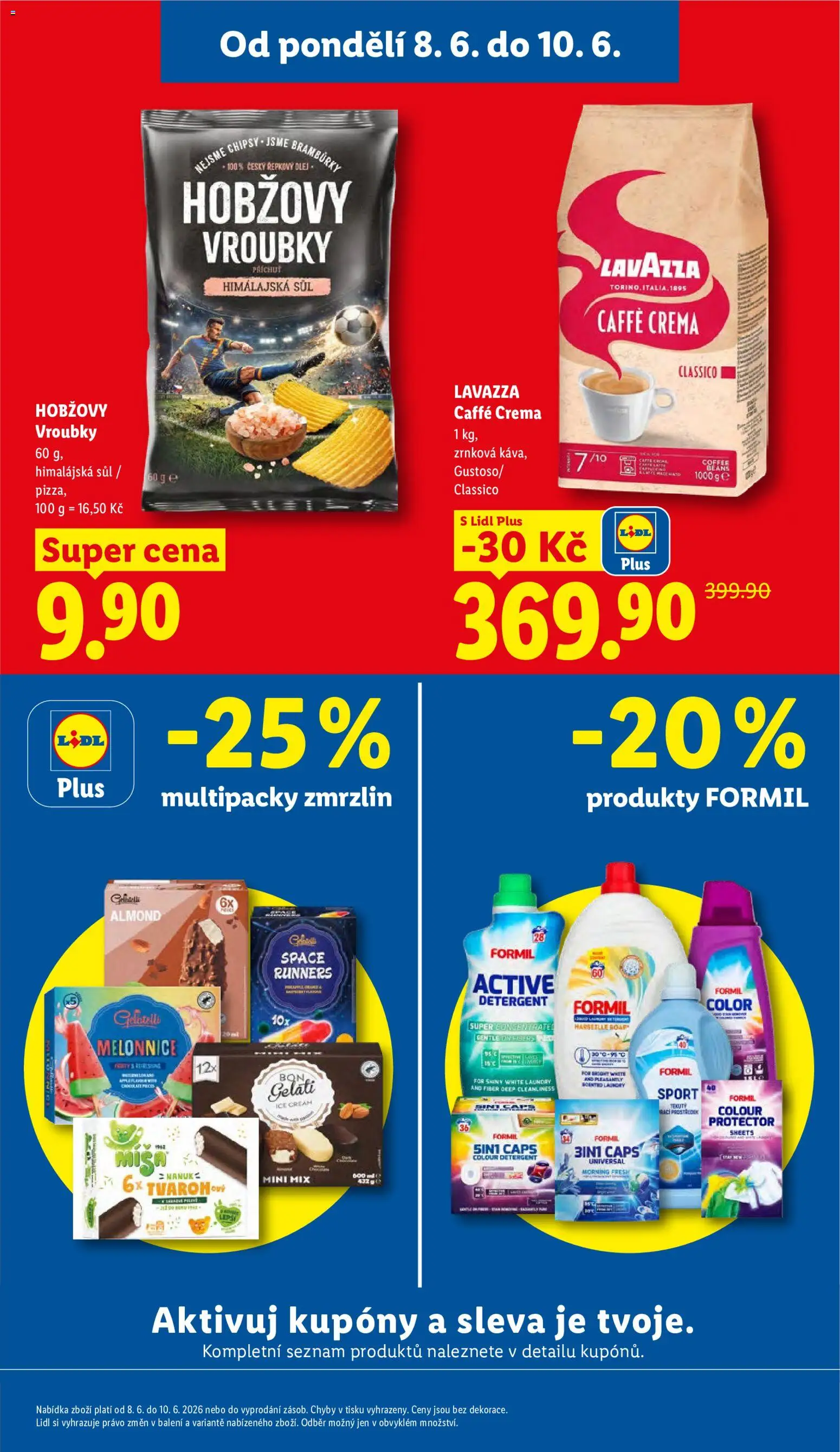 Lidl leták od 08.06.2026 | Strana: 7 | Produkty: Bramburky, Lavazza, Řepkový olej, Chipsy