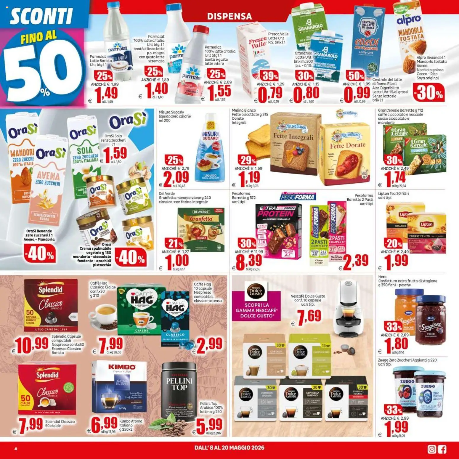 Volantino Elite Supermercati del 08.05.2026 | Pagina: 4 | Prodotti: Crema, Cioccolato, Latte, Mandorle