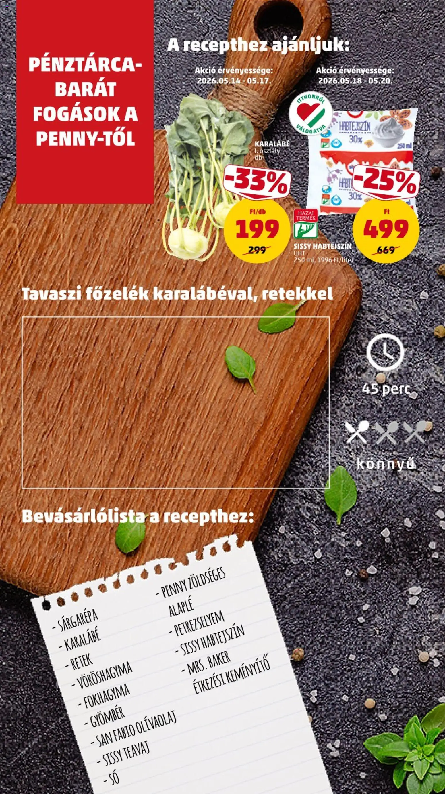 PENNY akciós ujság - amely érvényes a következő dátumtól: 14.05.2026 | Oldal: 12 | Termékek: Habtejszín, Vöröshagyma, Gyömbér, Retek