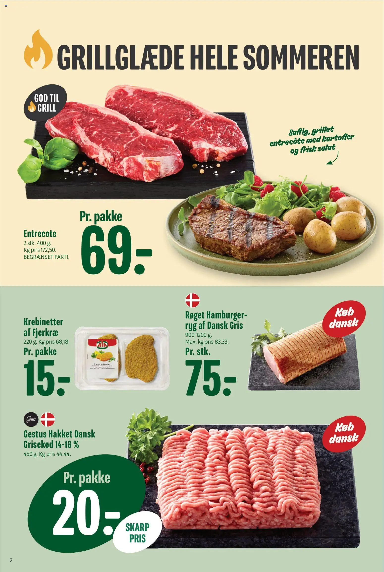 Min Købmand tilbudsavis – gyldig fra 24/07/2026 | Side: 2 | Produkter: Salat, Kartofler, Entrecote, Grill