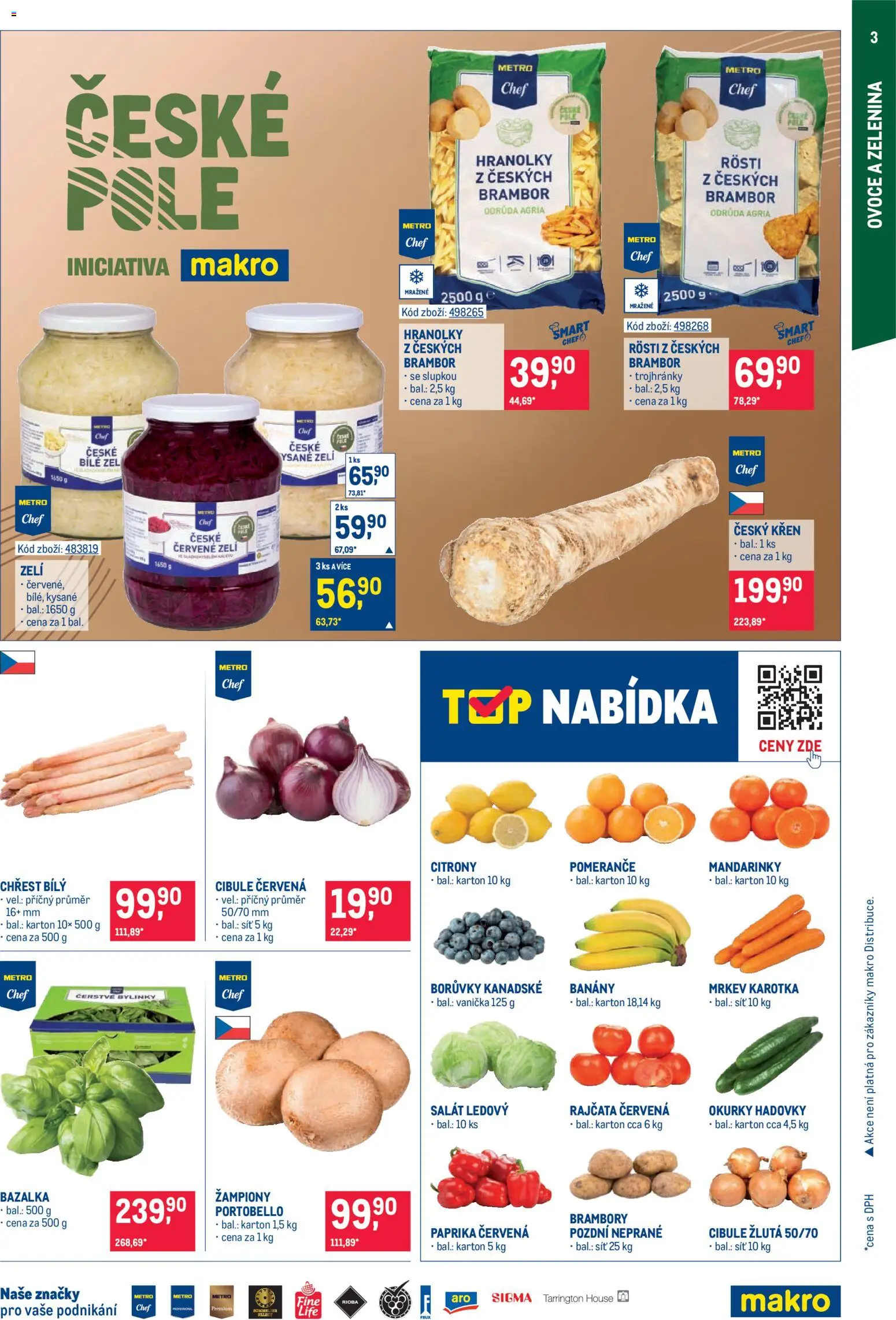 Makro leták - Gastronomie od 20.05.2026 | Strana: 3 | Produkty: Ovoce a zelenina, Ovoce, Okurky, Brambory