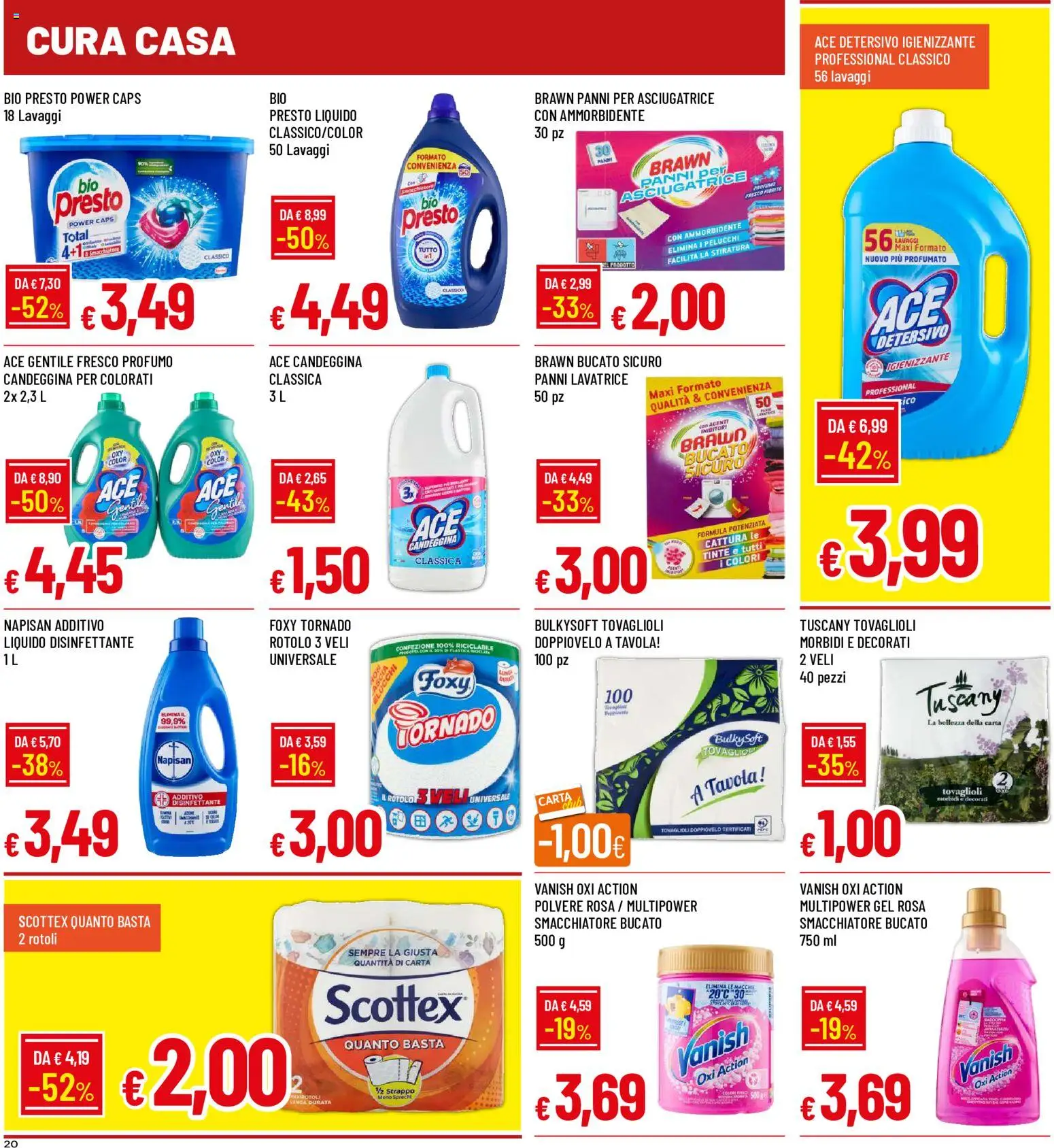 Volantino Galassia del 07/09/2026 | Pagina: 20 | Prodotti: Smacchiatore, Candeggina, Panni, Profumo