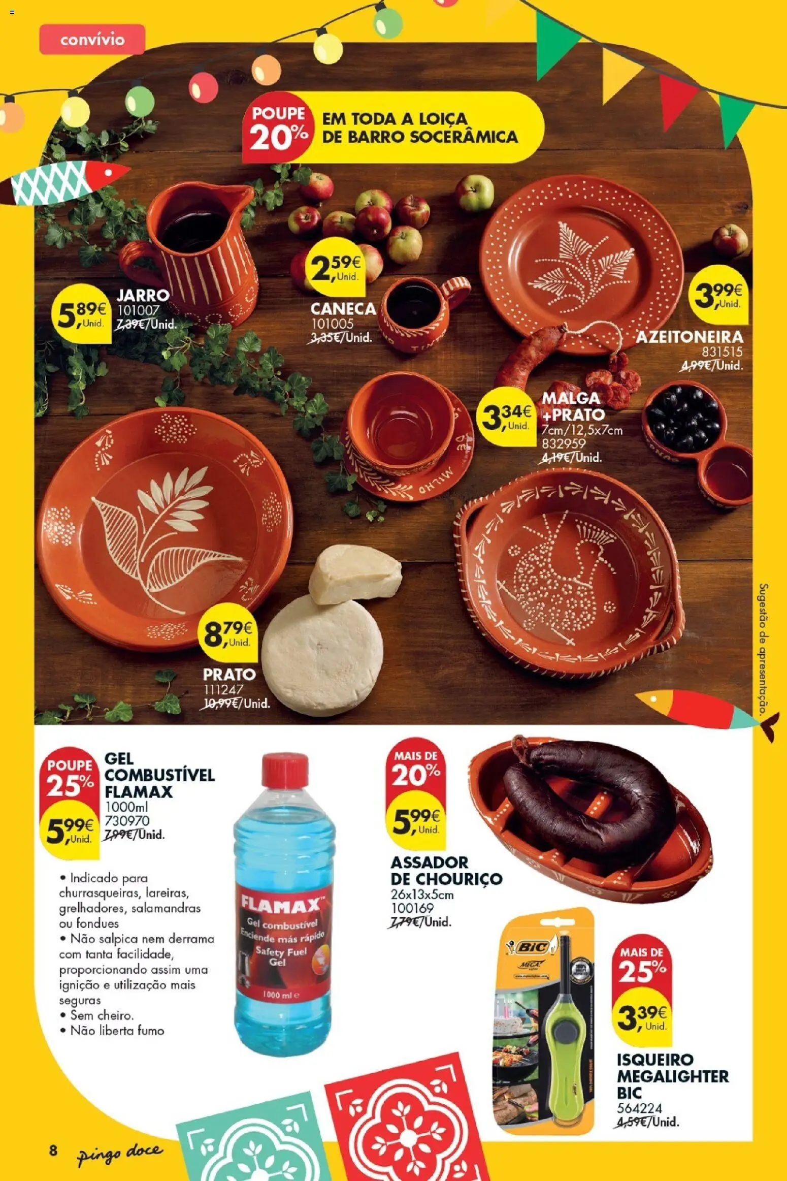 Pingo Doce Bazar Verão │ válido de 09.06.2026 | Página: 8 | Produtos: Caneca, Chouriço