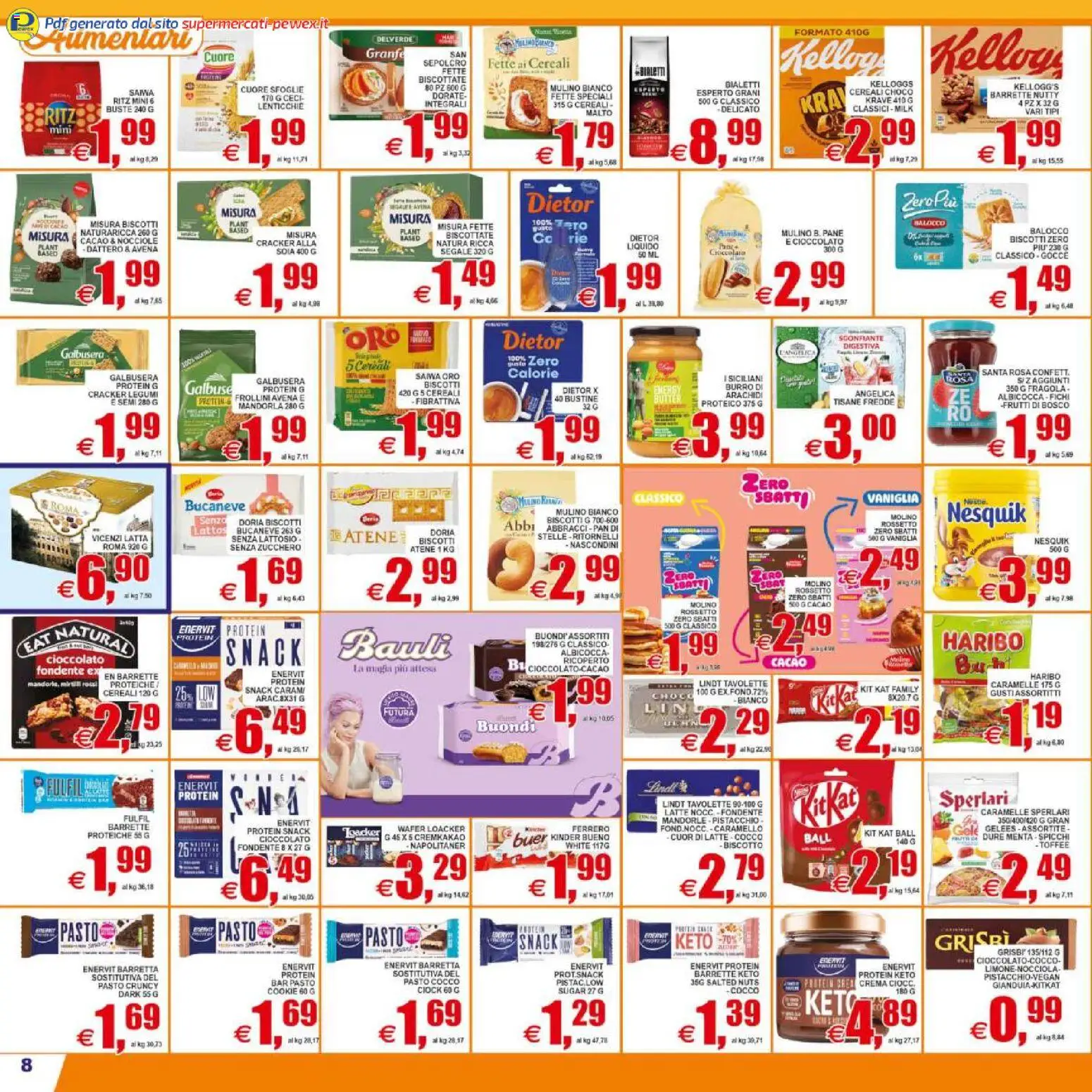Volantino Pewex del 08.05.2026 | Pagina: 8 | Prodotti: Ceci, Burro, Nocciole, Frollini