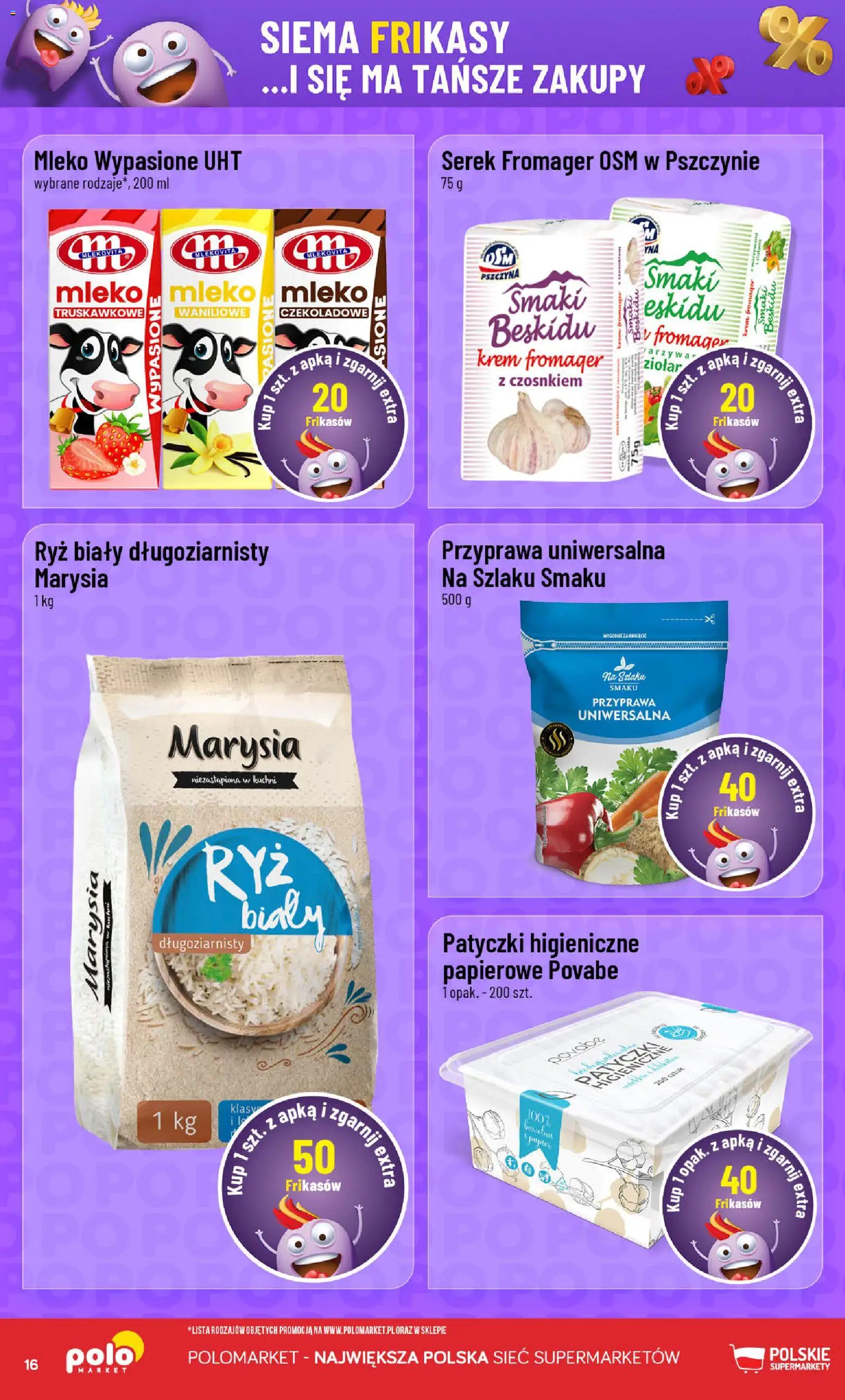 POLOmarket gazetka - Frikasowe Hity od 13.05.2026 | Strona: 16 | Produkty: Mleko wypasione, Serek, Mleko, Ryż