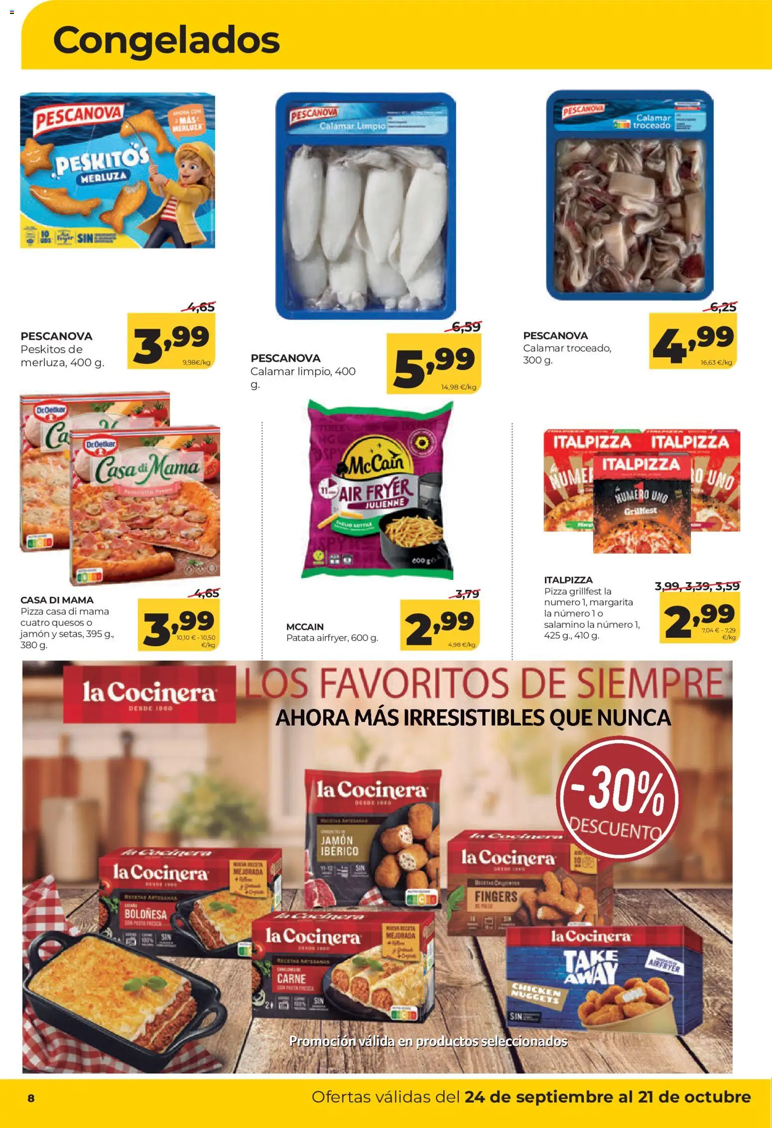 Alimerka folleto Asturias │ válido desde el 24/09/2026 | Página: 8 | Productos: Jamón, Pizza, Pasta, Nuggets