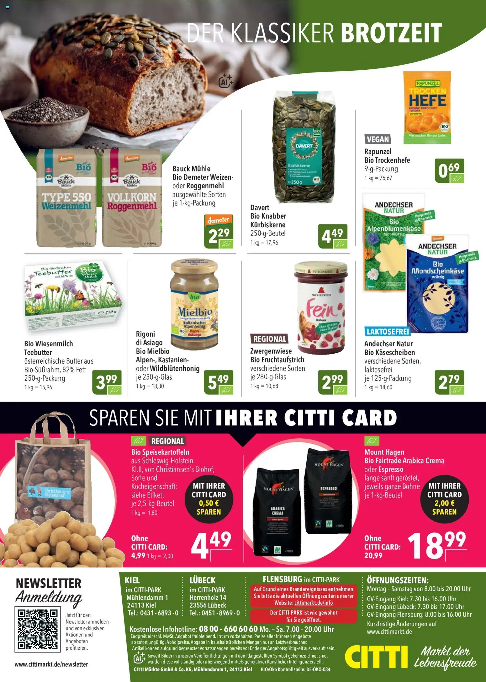 CITTI Markt Bio-Produkte – gültig ab 14.10.2026 | Seite: 8 | Produkte: Mühle, Butter, Weizenmehl, Uhr