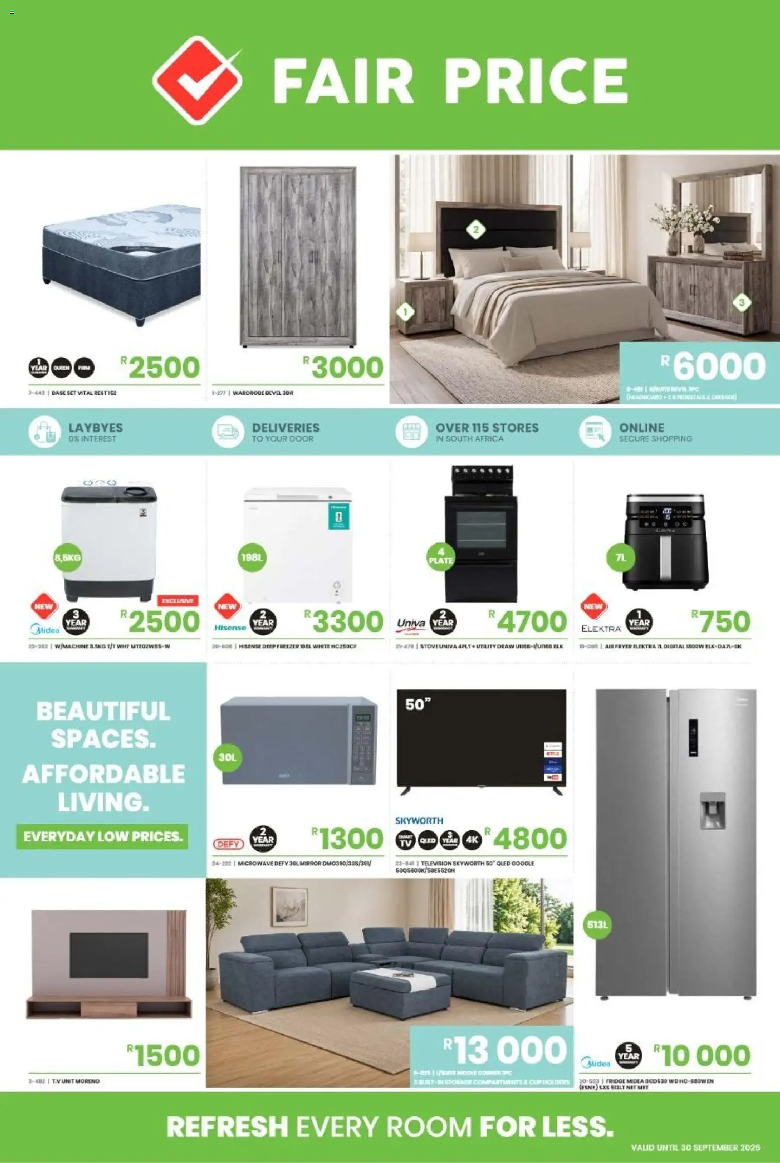 New Fair Price catalogue – valid from 01/09/2026 | Page: 1 | Products: Television, Wardrobe, Fridge, Microwave