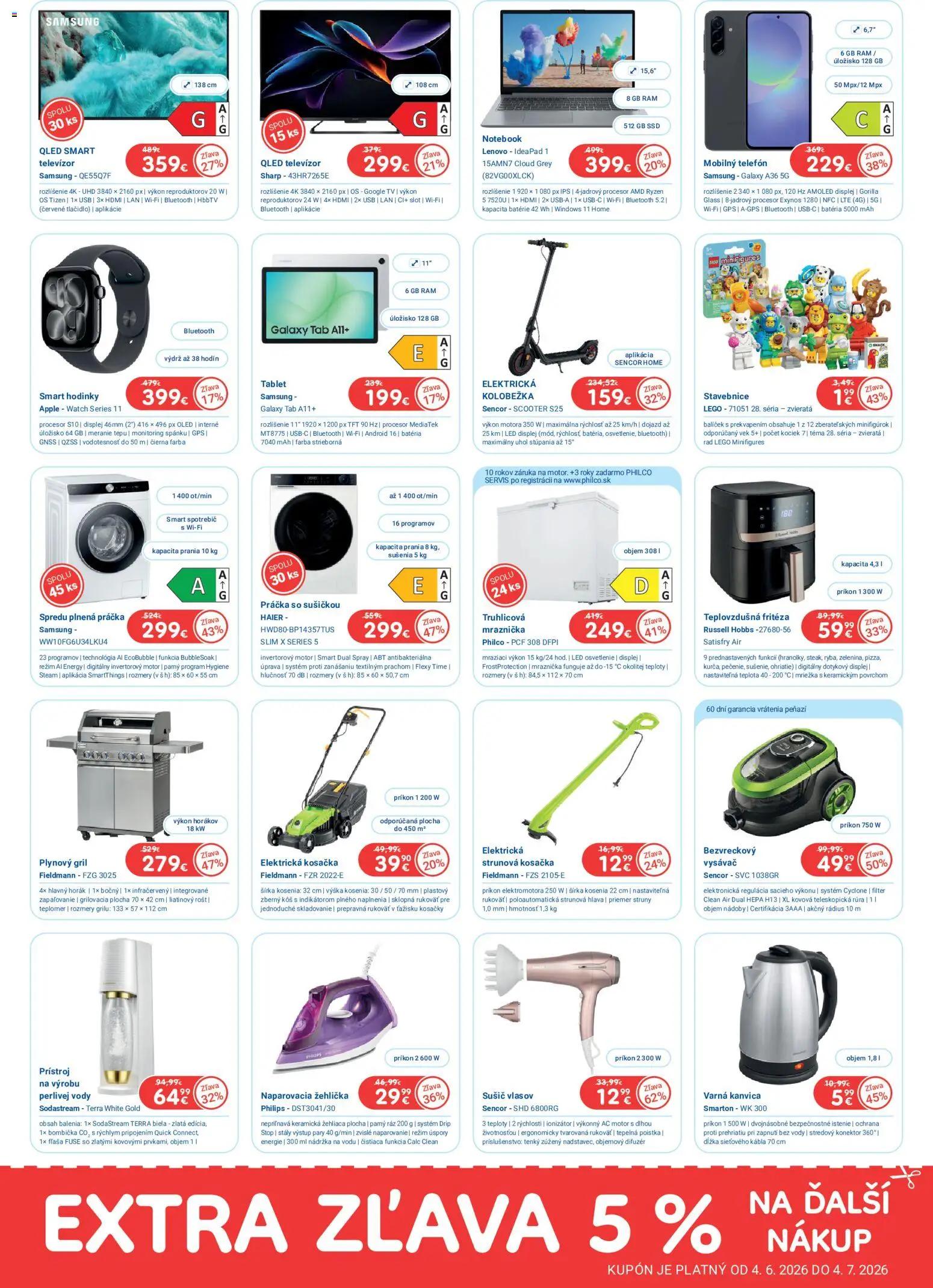 Nové Planeo Elektro akcie – leták je platný od 04.06.2026 | Strana: 2 | Produkty: Gril, Tv, Led osvetlenie, Osvetlenie