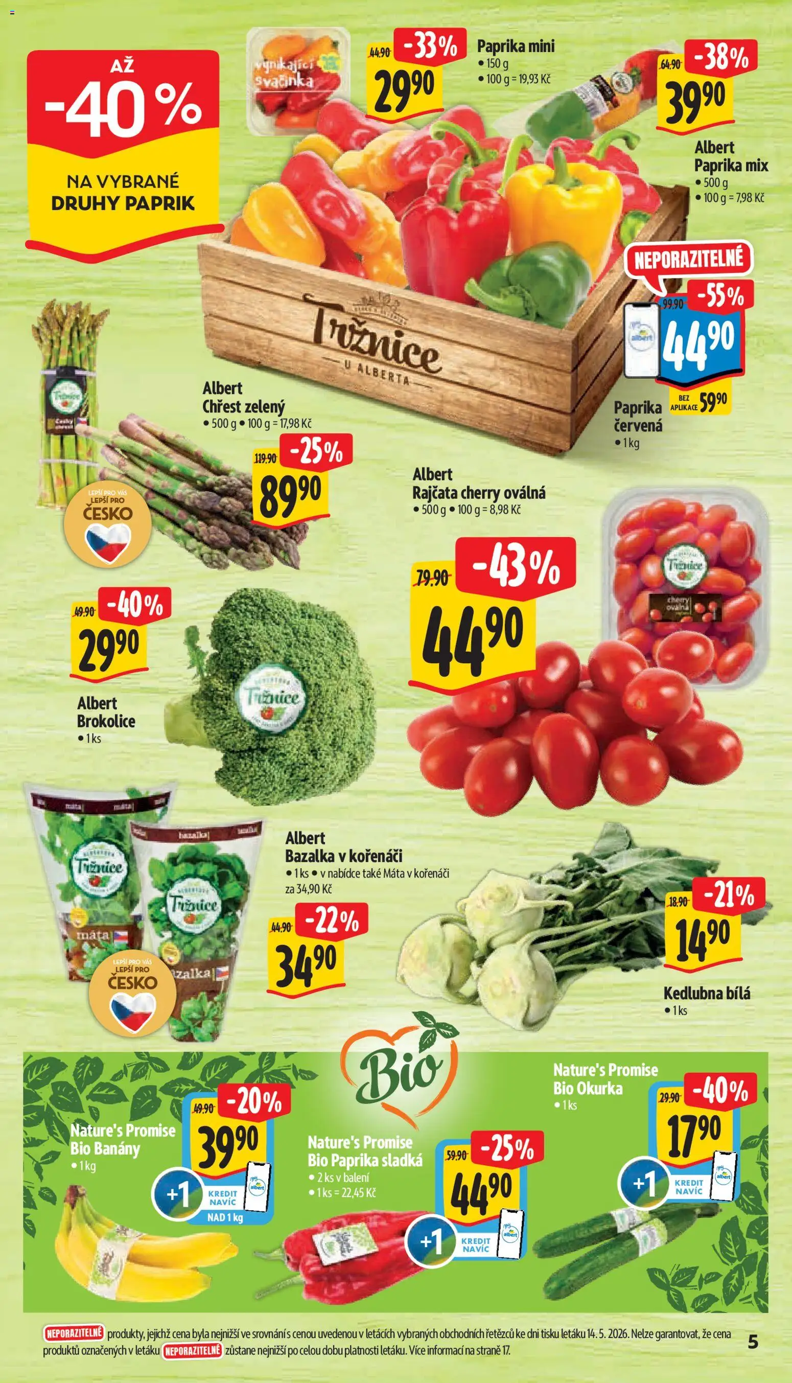 Albert leták - Supermarket od 20.05.2026 | Strana: 11 | Produkty: Rajčata, Banány, Kedlubna, Okurka