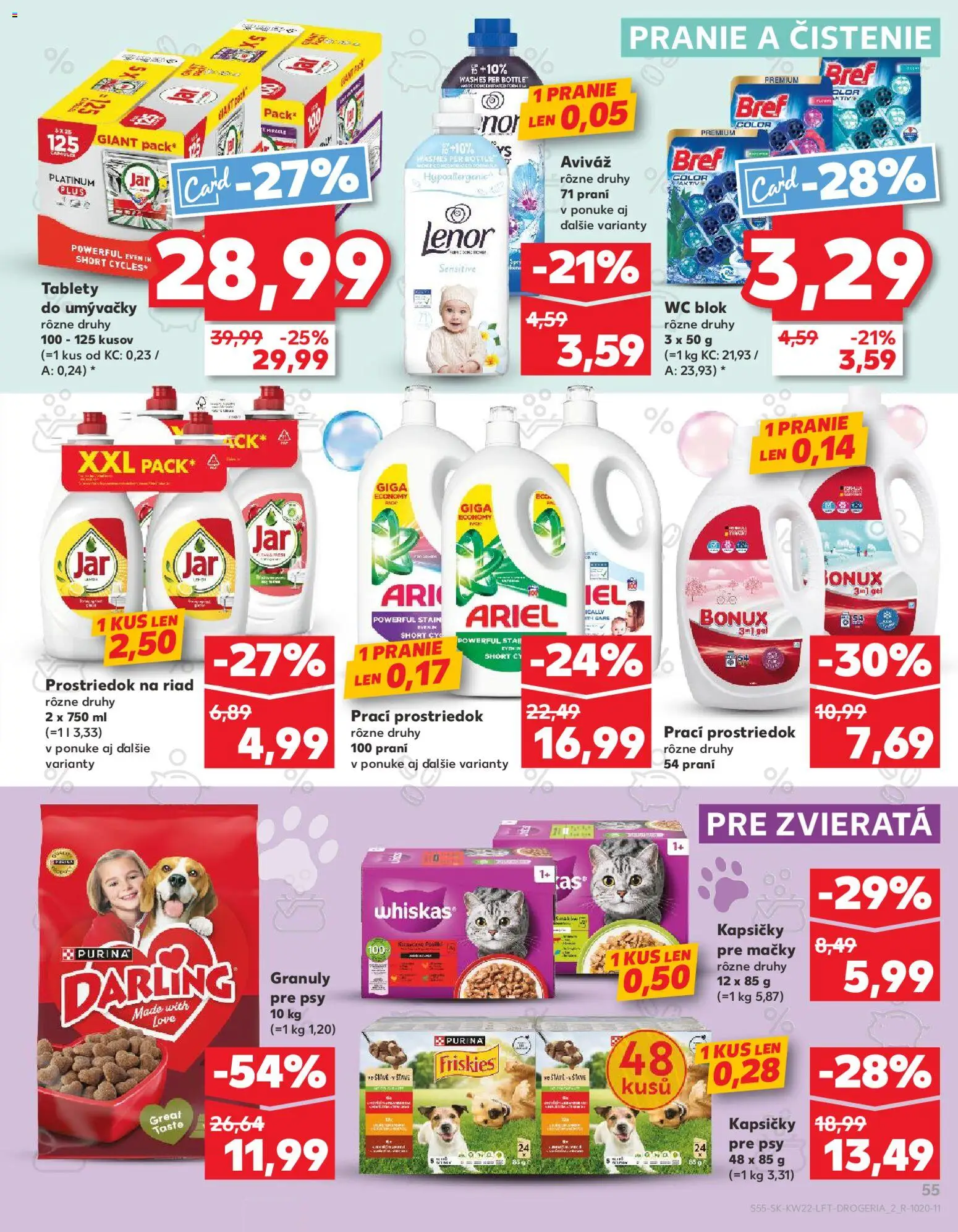 Nové Kaufland akcie – leták je platný od 28.05.2026 | Strana: 55 | Produkty: Friskies, Wc, Kapsičky pre mačky, Jar