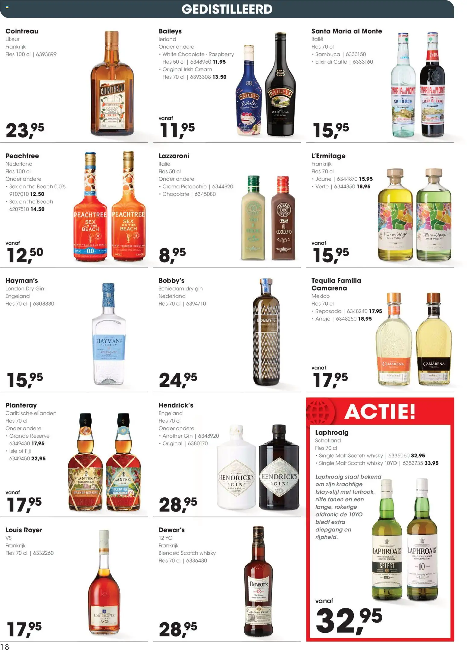 {H1} | Pagina: 18 | Producten: Gin, Fles, Baileys, Tequila
