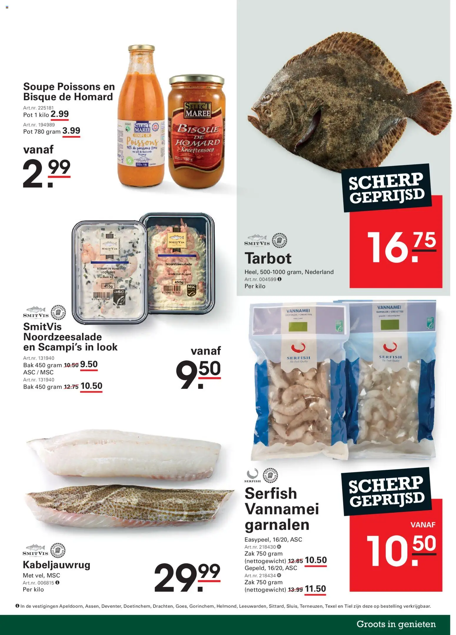 {H1} | Pagina: 7 | Producten: Vis, Pot, Scampi, Garnalen