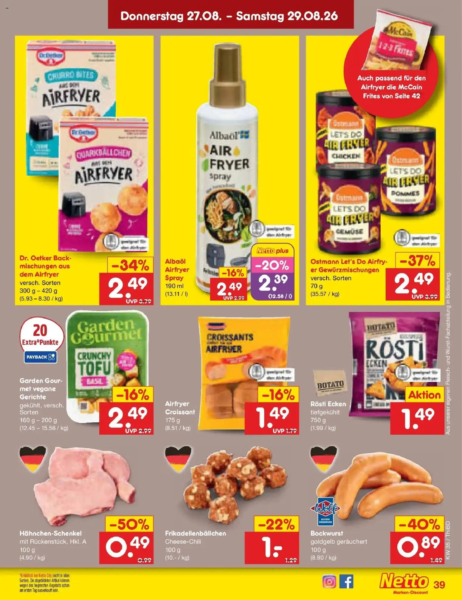 Netto Marken-Discount Prospekt Thiendorf – gültig ab 24.08.2026 | Seite: 53 | Produkte: Met, McCain, Gerichte, Fleisch