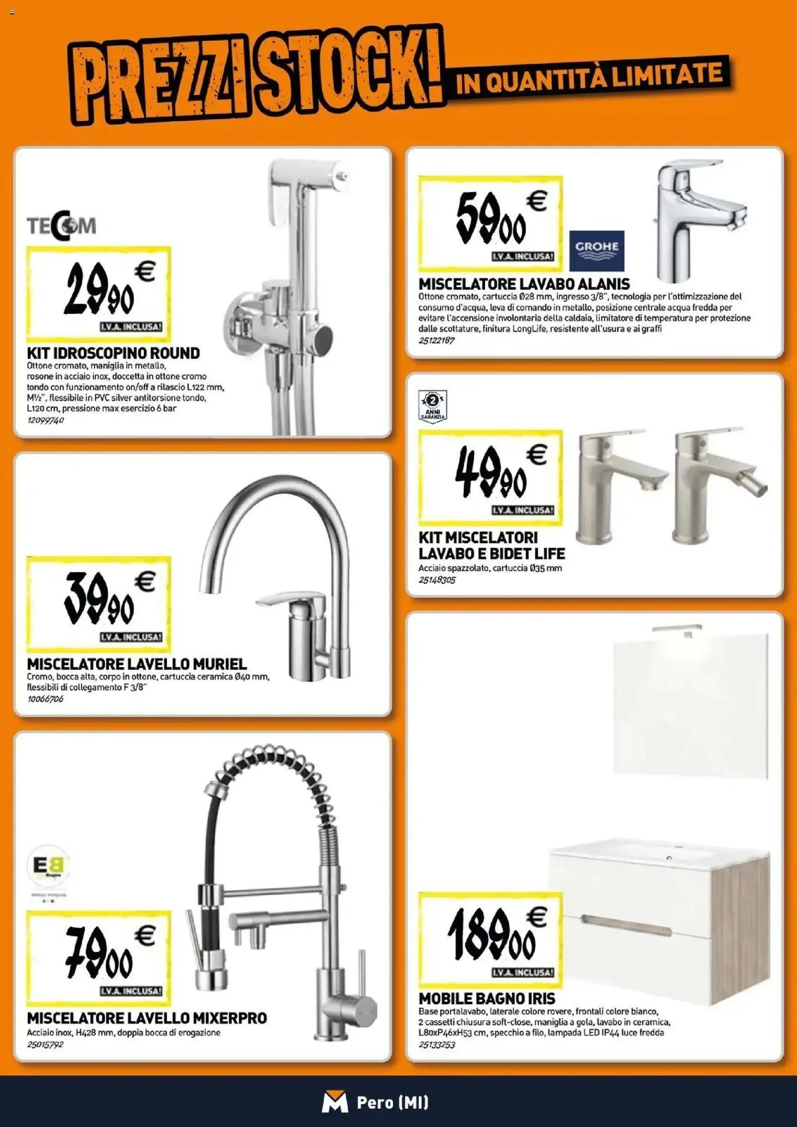 Volantino TECNOMAT del 29/10/2026 | Pagina: 5 | Prodotti: Mobile, Acqua, Lavello, Miscelatore