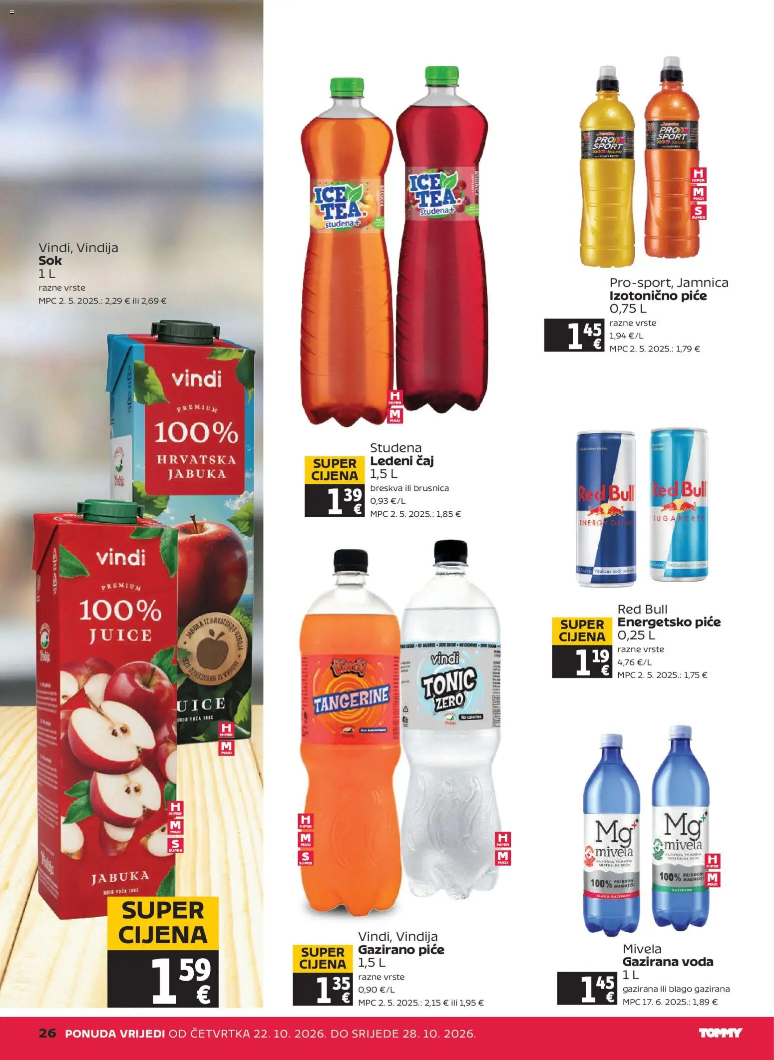 Tommy katalog | vrijedi od 22.10.2026 | Stranica: 26 | Proizvodi: Jamnica, Voda, Gazirana voda, Red Bull
