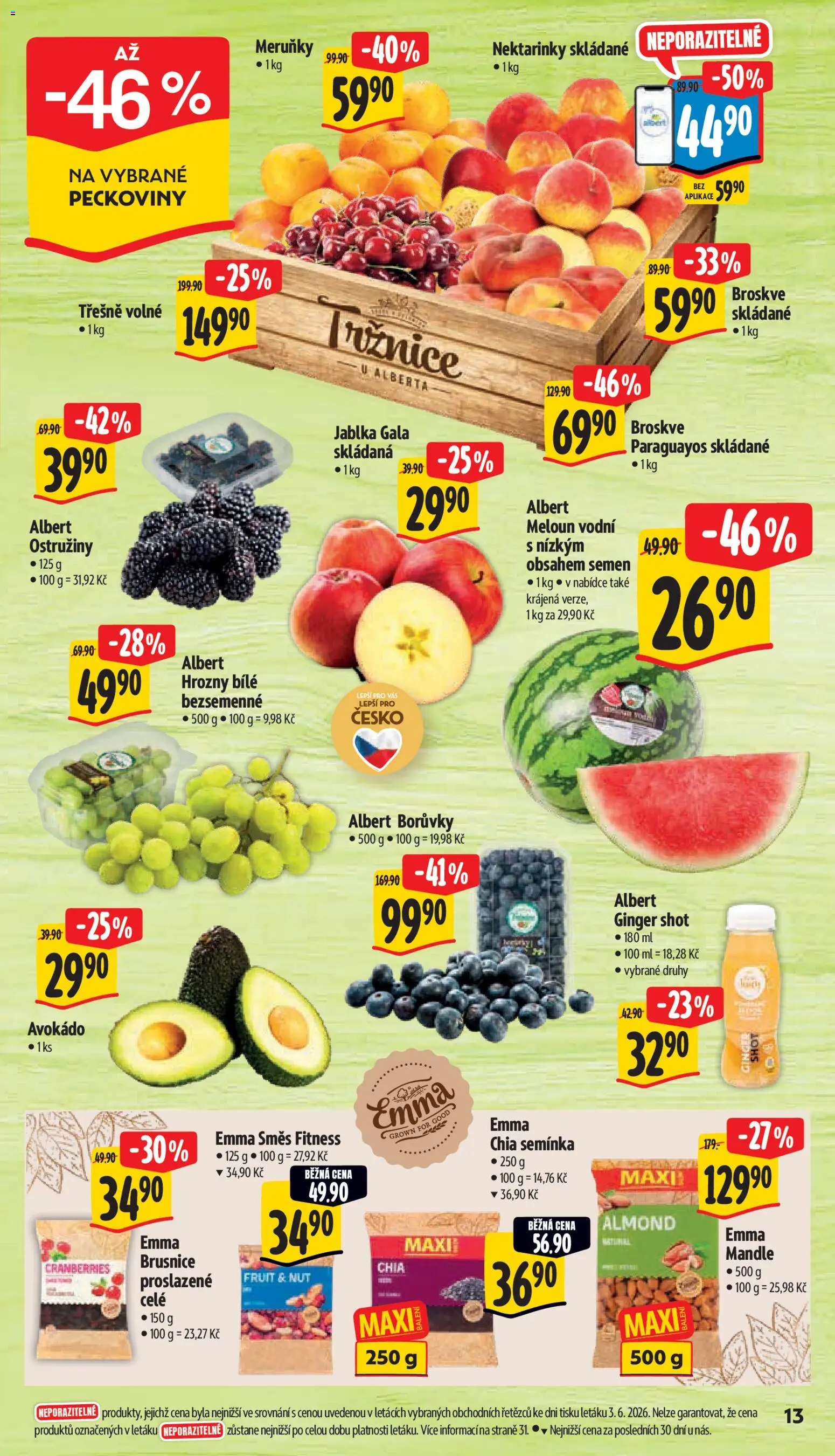 Albert leták - Hypermarket od 10.06.2026 | Strana: 21 | Produkty: Meloun, Jablka, Meloun vodní, Chia semínka