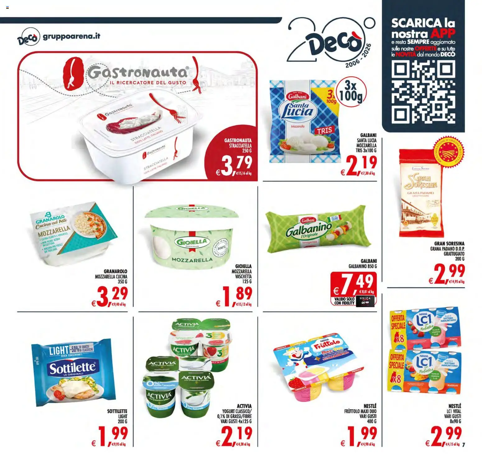 Volantino Decò del 21/08/2026 | Pagina: 7 | Prodotti: Acqua, Mozzarella, Latte, Grana Padano