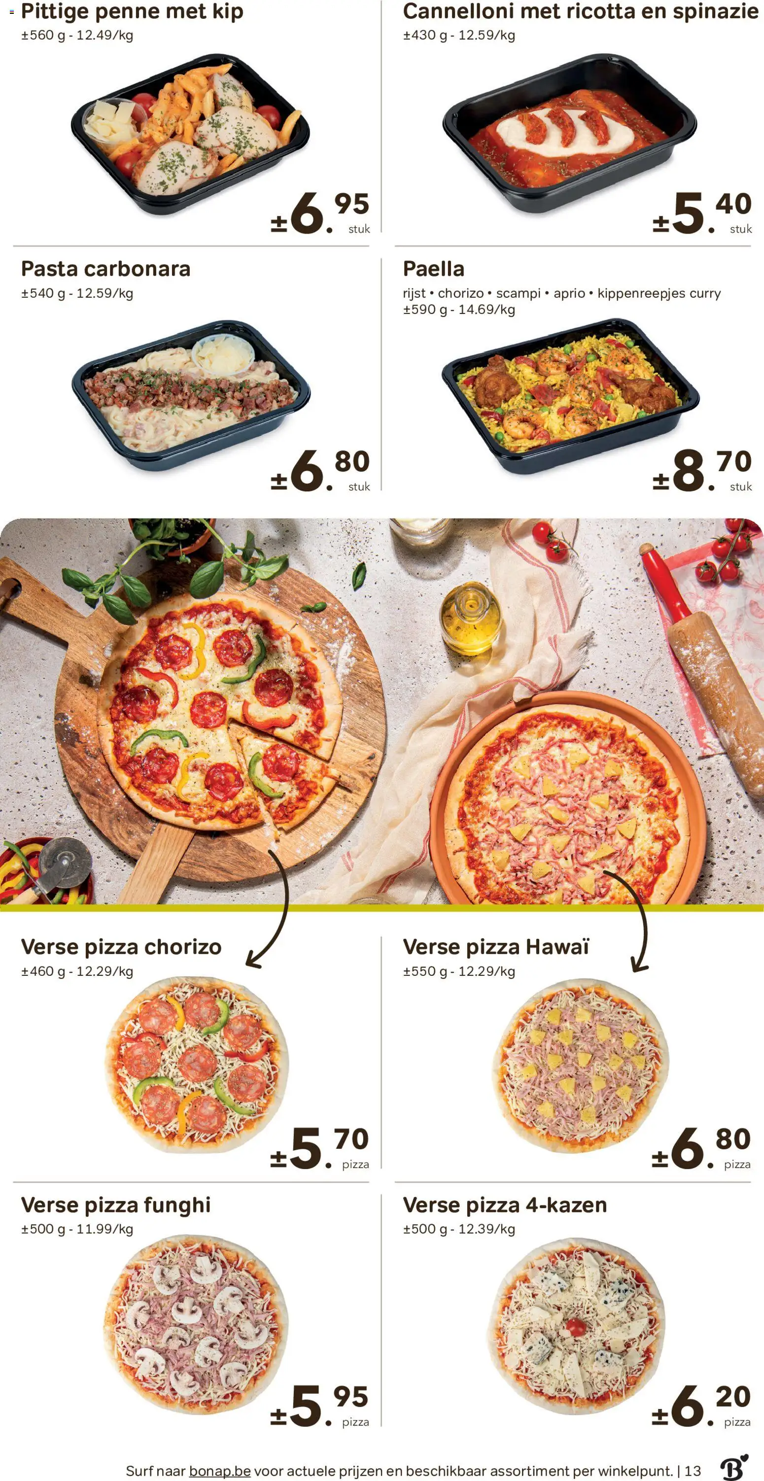{H1} | Pagina: 13 | Producten: Pizza, Scampi, Rijst, Spinazie