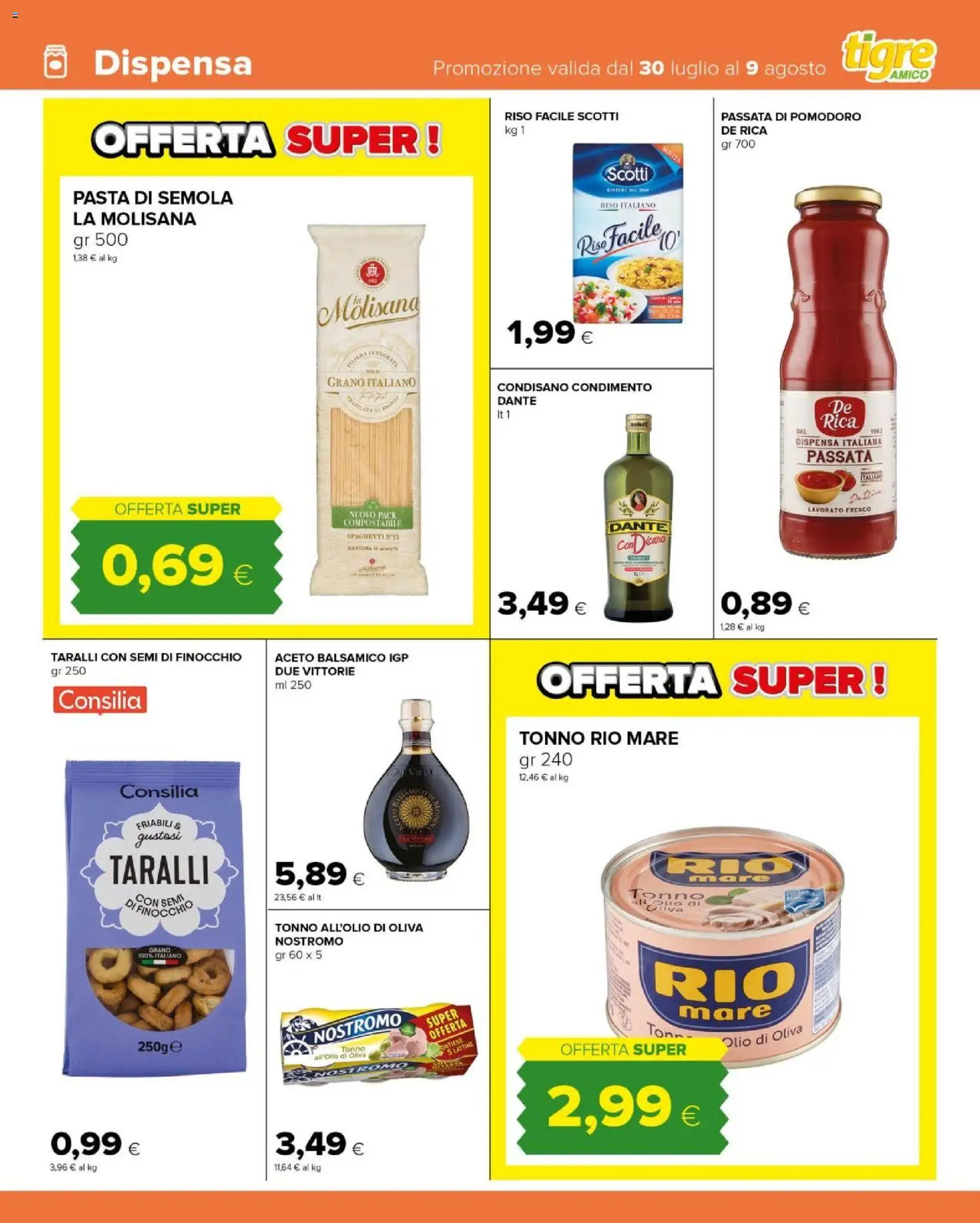 Volantino Tigre del 30/07/2026 | Pagina: 7 | Prodotti: Riso, Olio, Passata di pomodoro, Aceto
