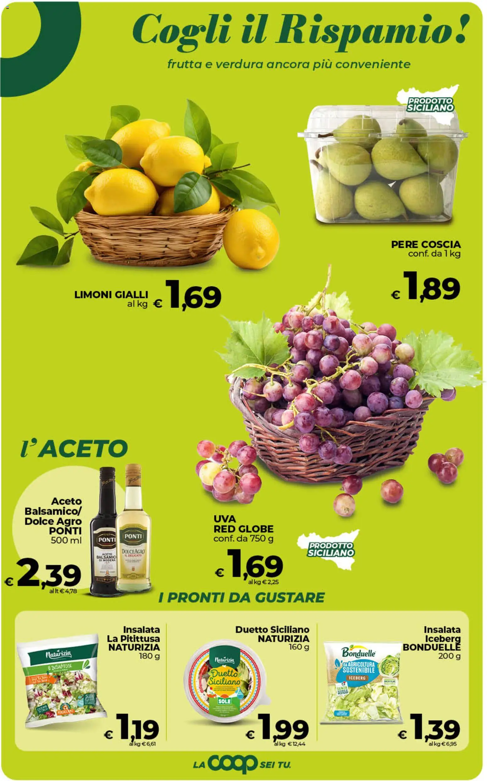 Volantino COOP del 01/09/2026 | Pagina: 14 | Prodotti: Insalata, Frutta, Aceto, Limoni