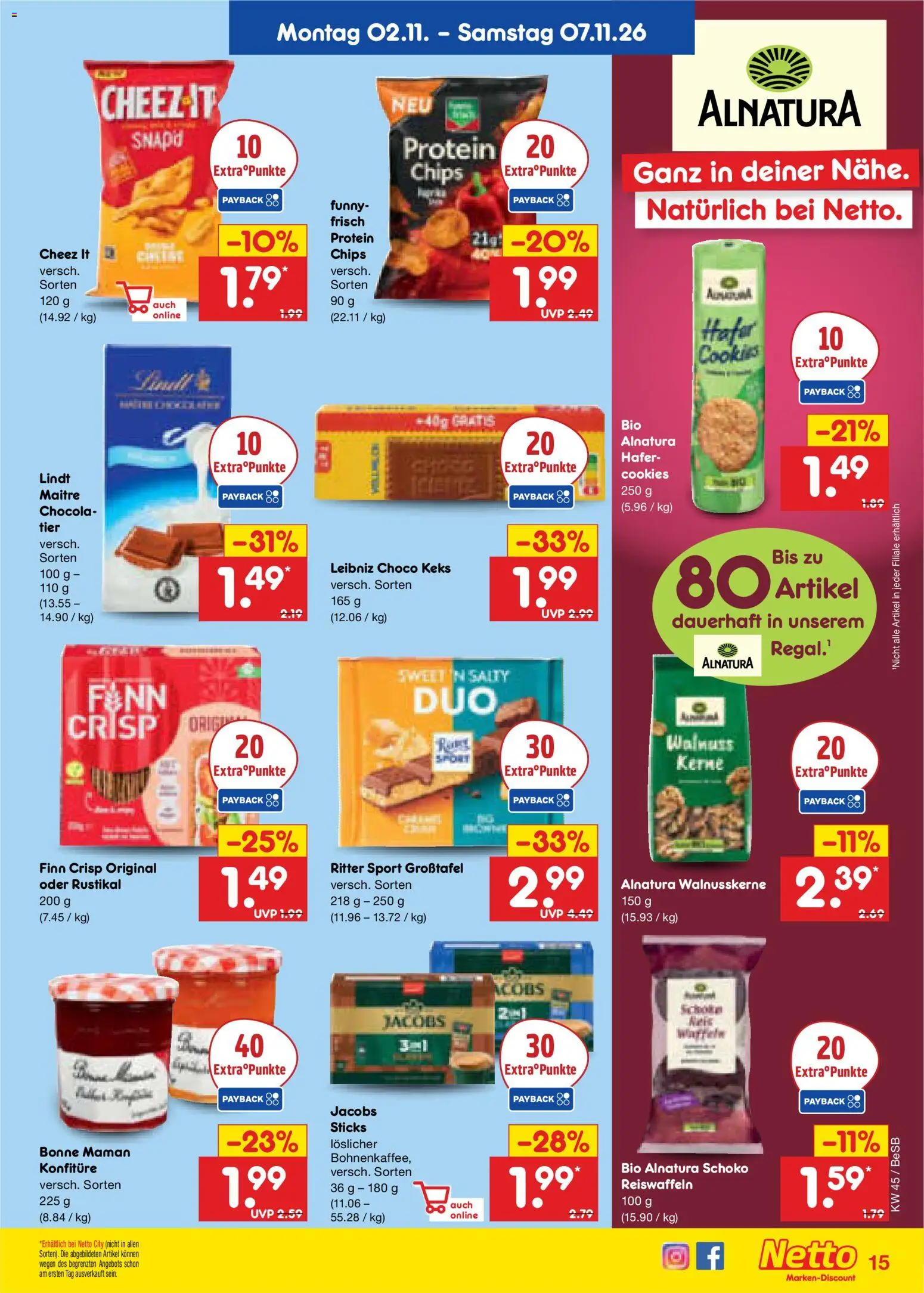 Netto Marken-Discount Prospekt – gültig ab 02.11.2026 | Seite: 25 | Produkte: Ritter sport, Lindt, Chips, Bonne maman
