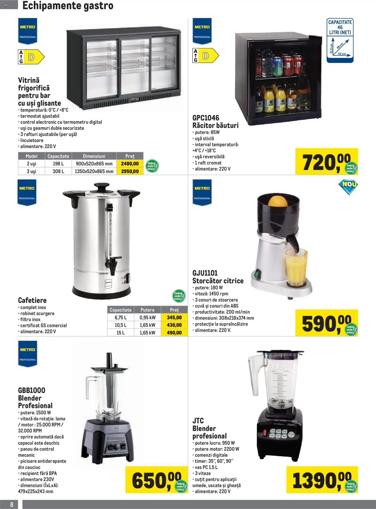 Noul catalog Metro – valabil de la 01.10.2026 | Pagină: 8 | Produse: Termometru digital, Termometru, Cuțit, Vitrină